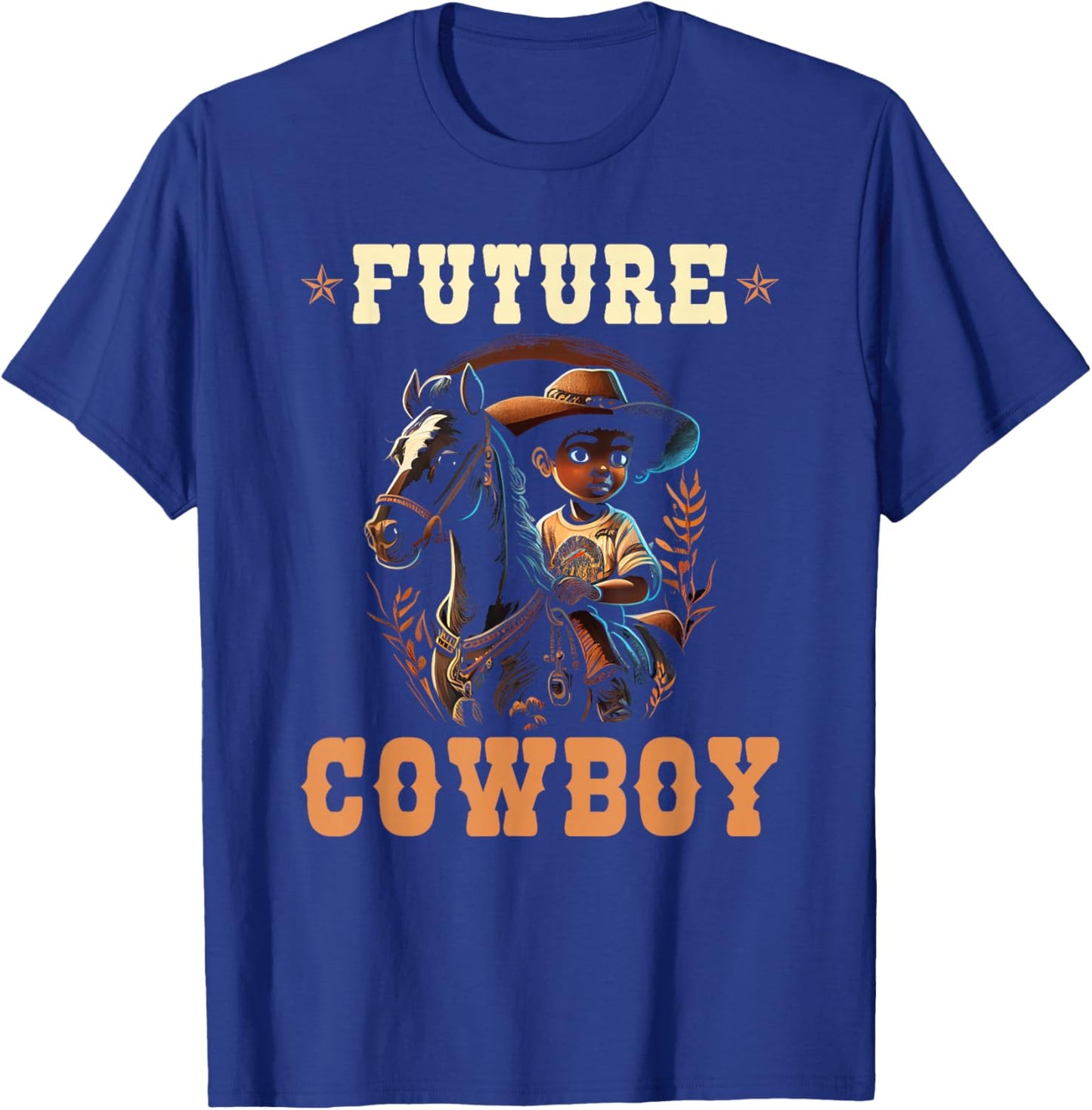Future Cowboy Toddler African American Rodeo Cowboy Boy Kids T-Shirt - T-Shirt | Royal