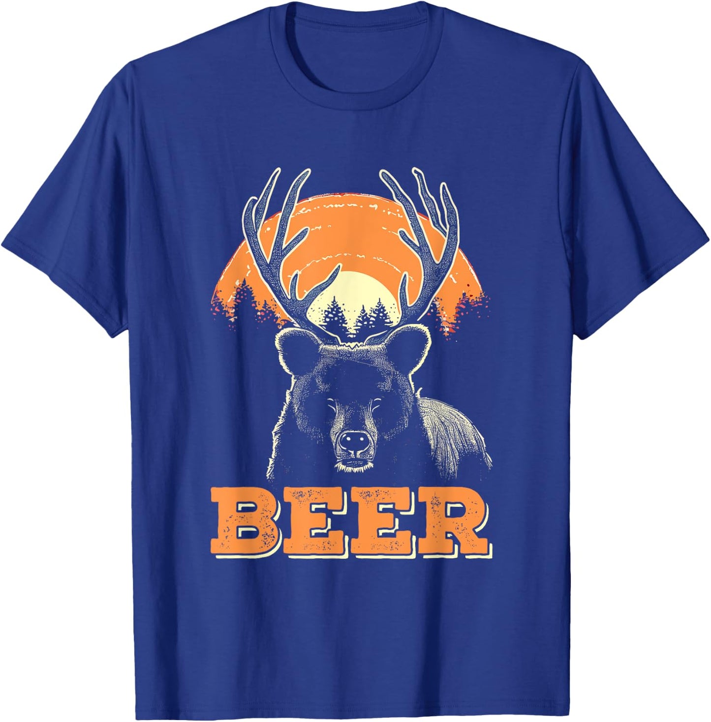 Bear Deer Beer - Vintage Funny Bear + Dear Pun T-Shirt - T-Shirt | Royal