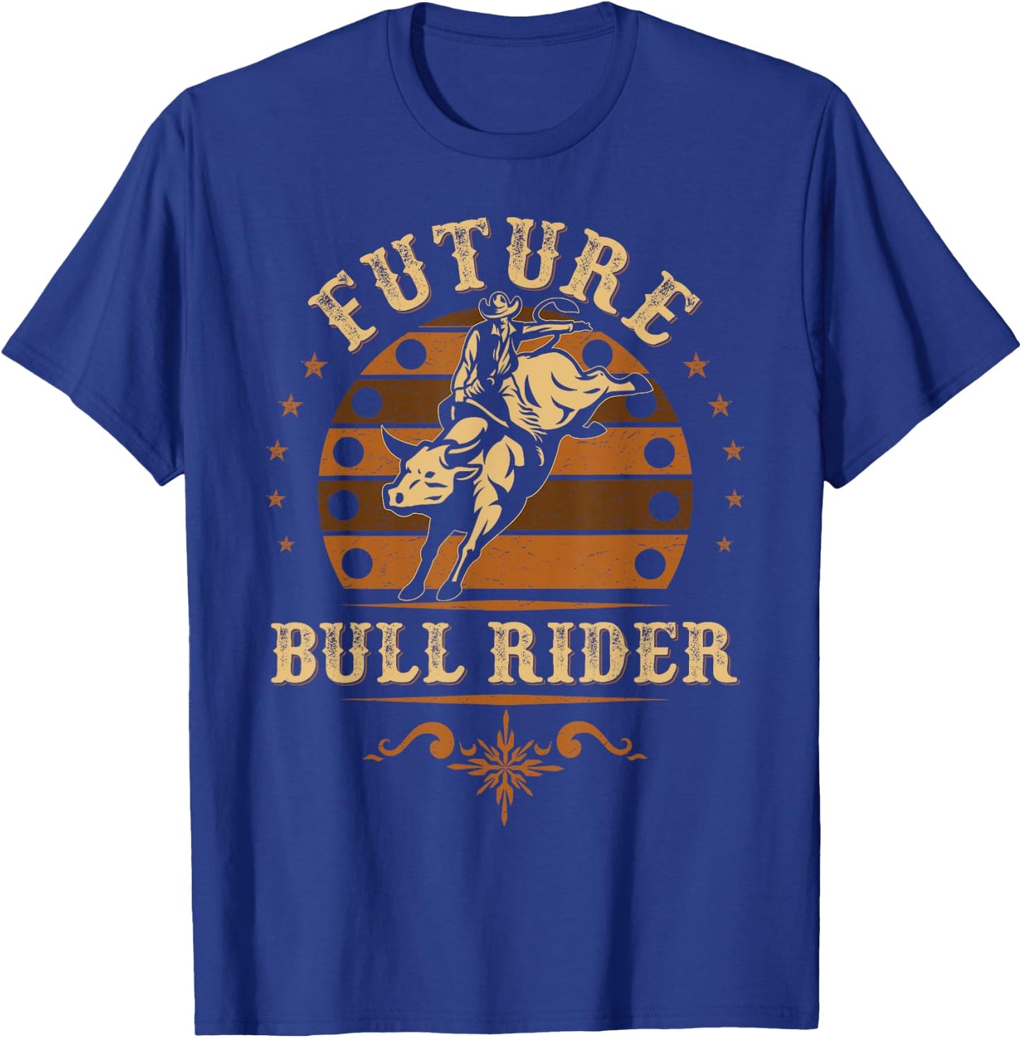 Future Bull Rider Boys Kids Rodeo Bull Riding Vintage Cowboy T-Shirt - T-Shirt | Royal