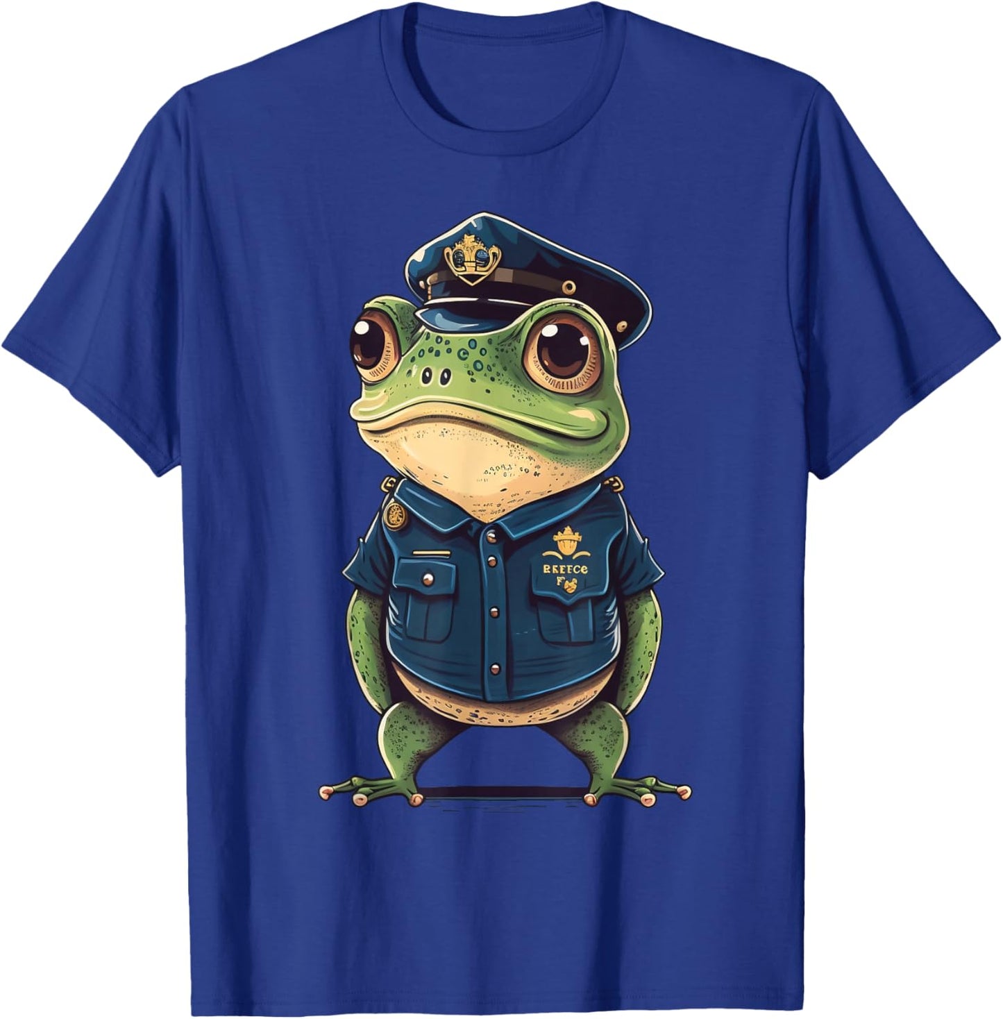Police Officer Frog Cop on Police Frog T-Shirt - T-Shirt | Royal