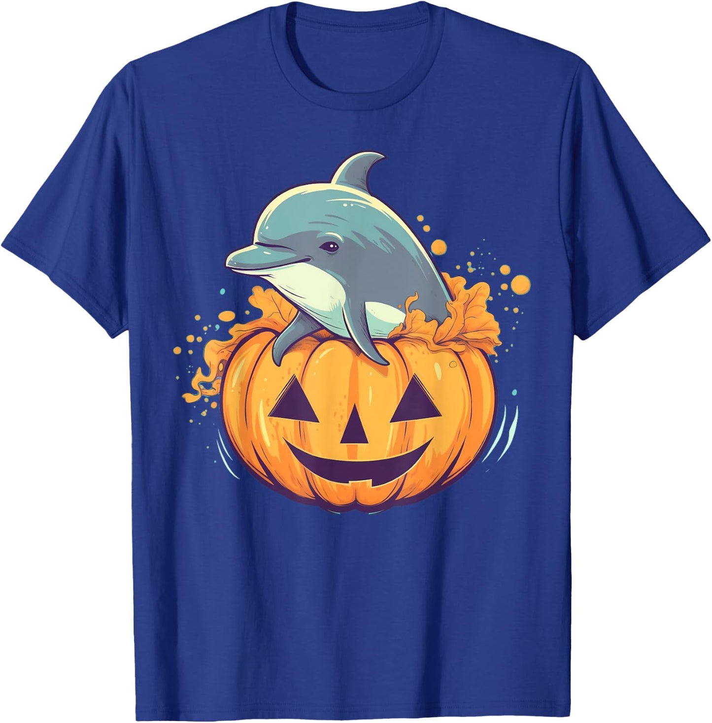 Pumpkin Dolphin costume on Dolphin Halloween T-Shirt - T-Shirt | Royal