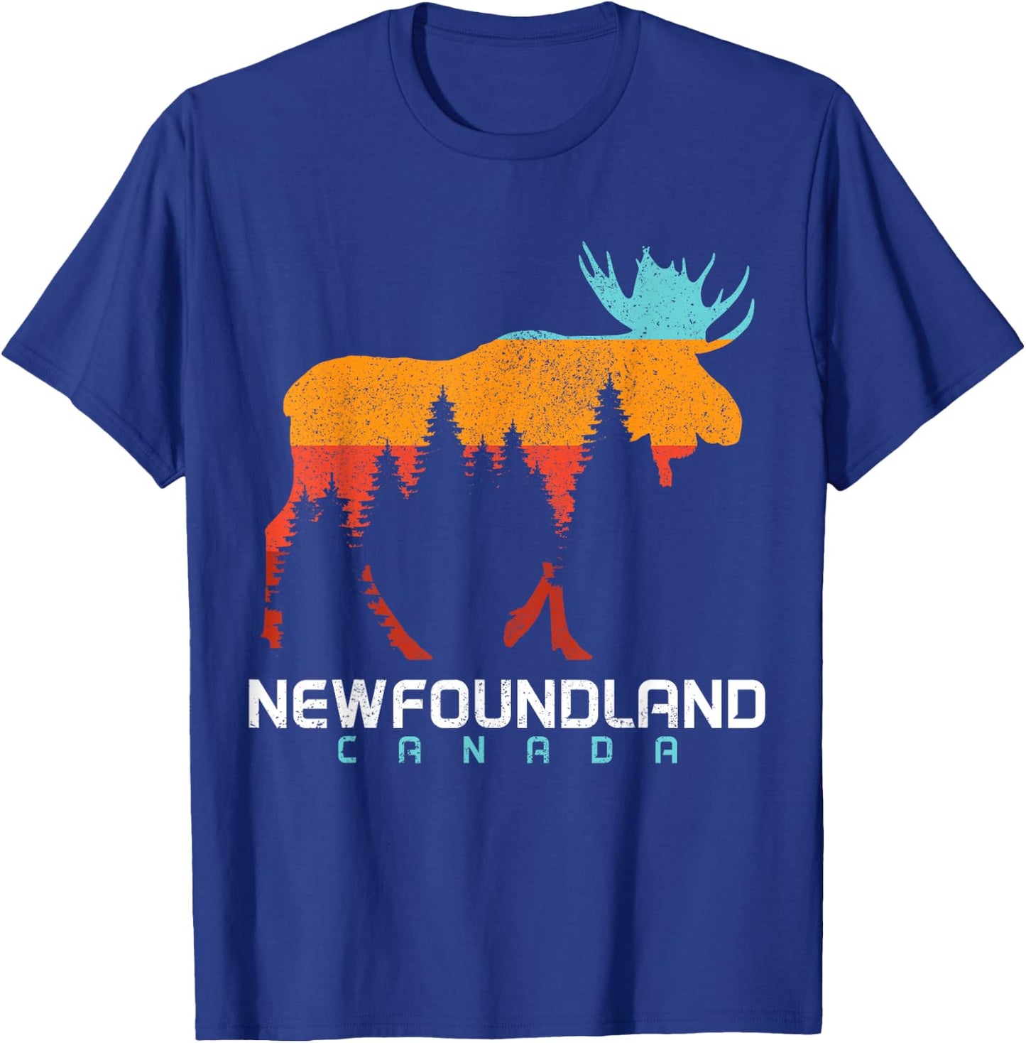 Newfoundland Canada Vintage Pride Souvenir Moose Nature T-Shirt - T-Shirt | Royal