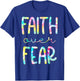 Christian Shirt for Girls Faith Over Fear Trust God Tie Dye T-Shirt - T-Shirt | Royal