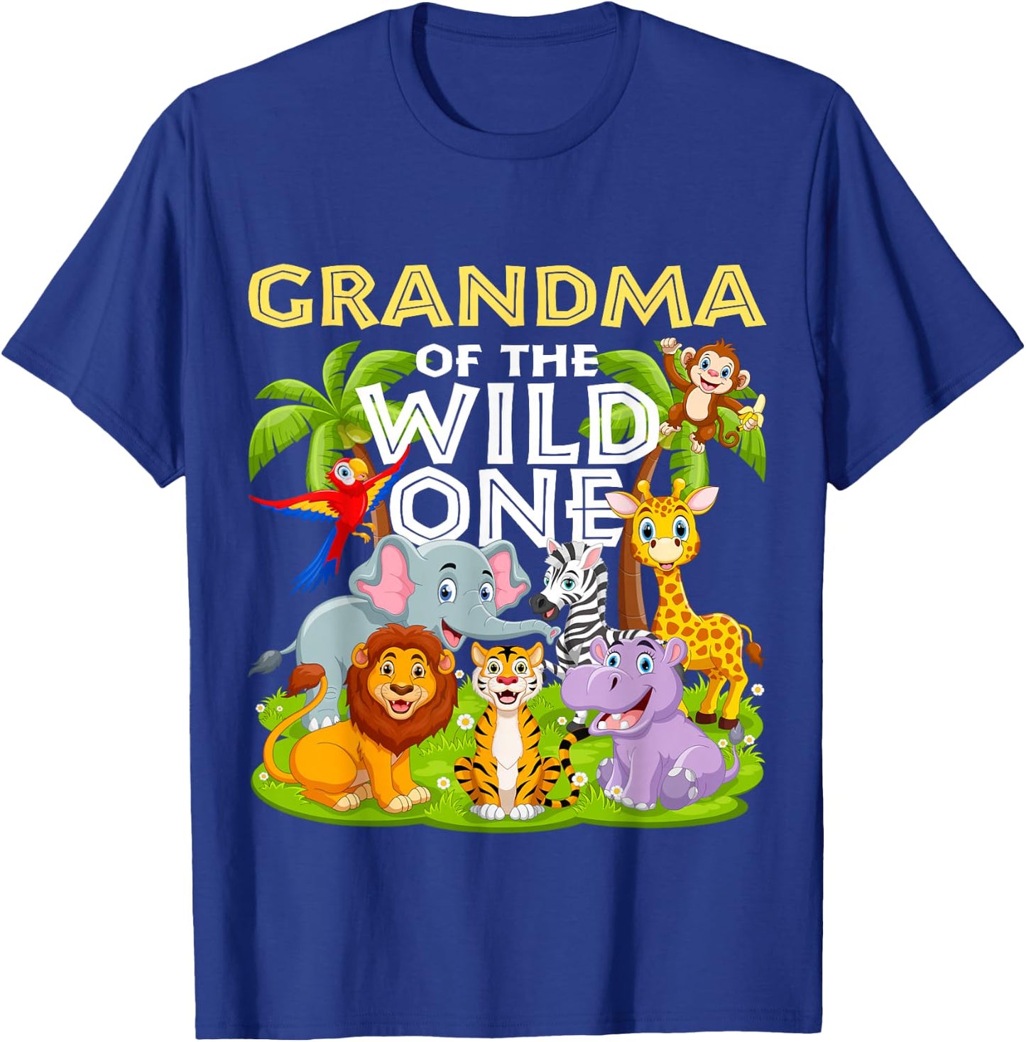 Grandma Of The Wild One Birthday Zoo Animal Safari Jungle T-Shirt - T-Shirt | Royal