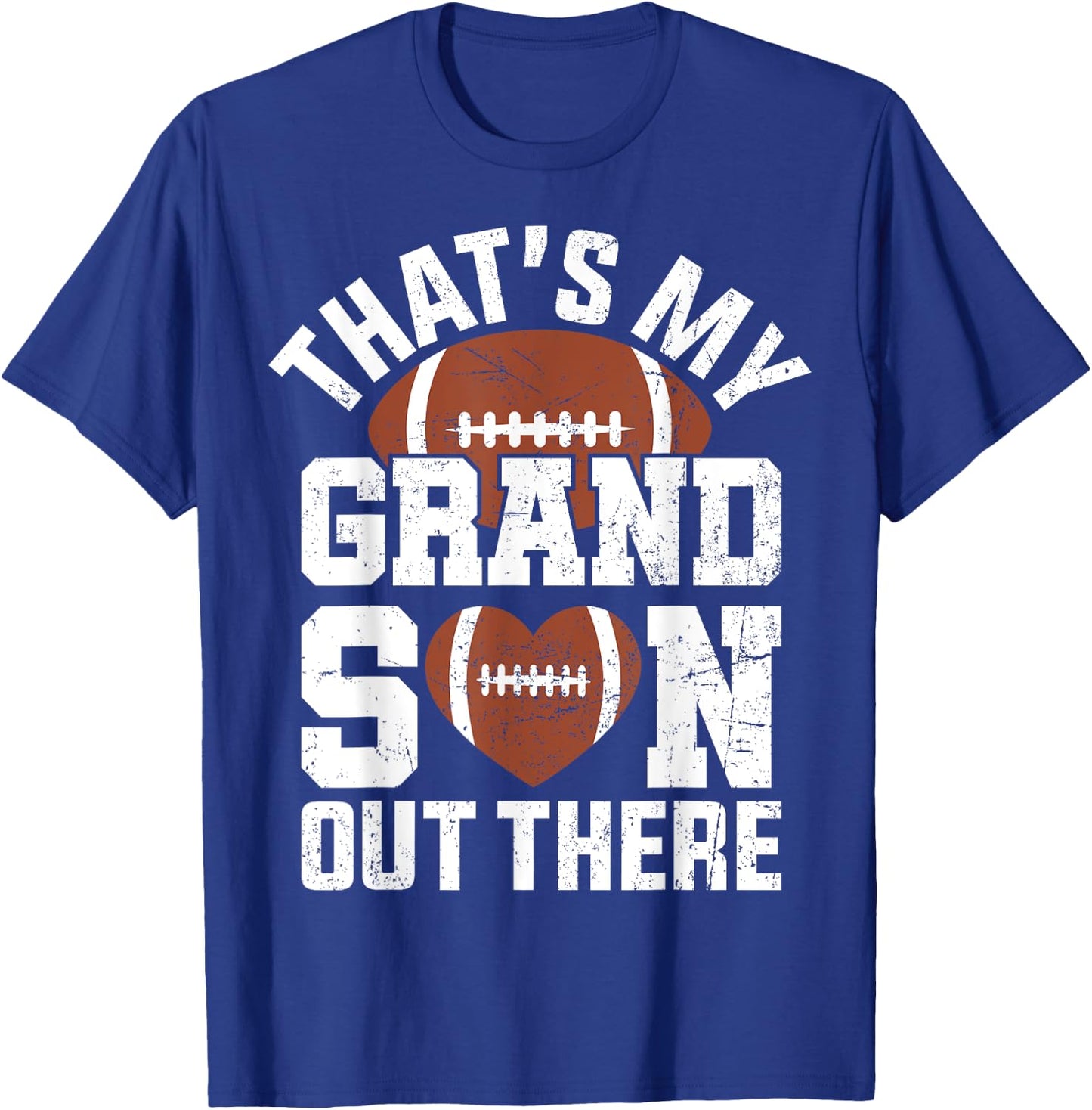 That's My Grandson Out There American Football Grandparents T-Shirt - T-Shirt | Royal