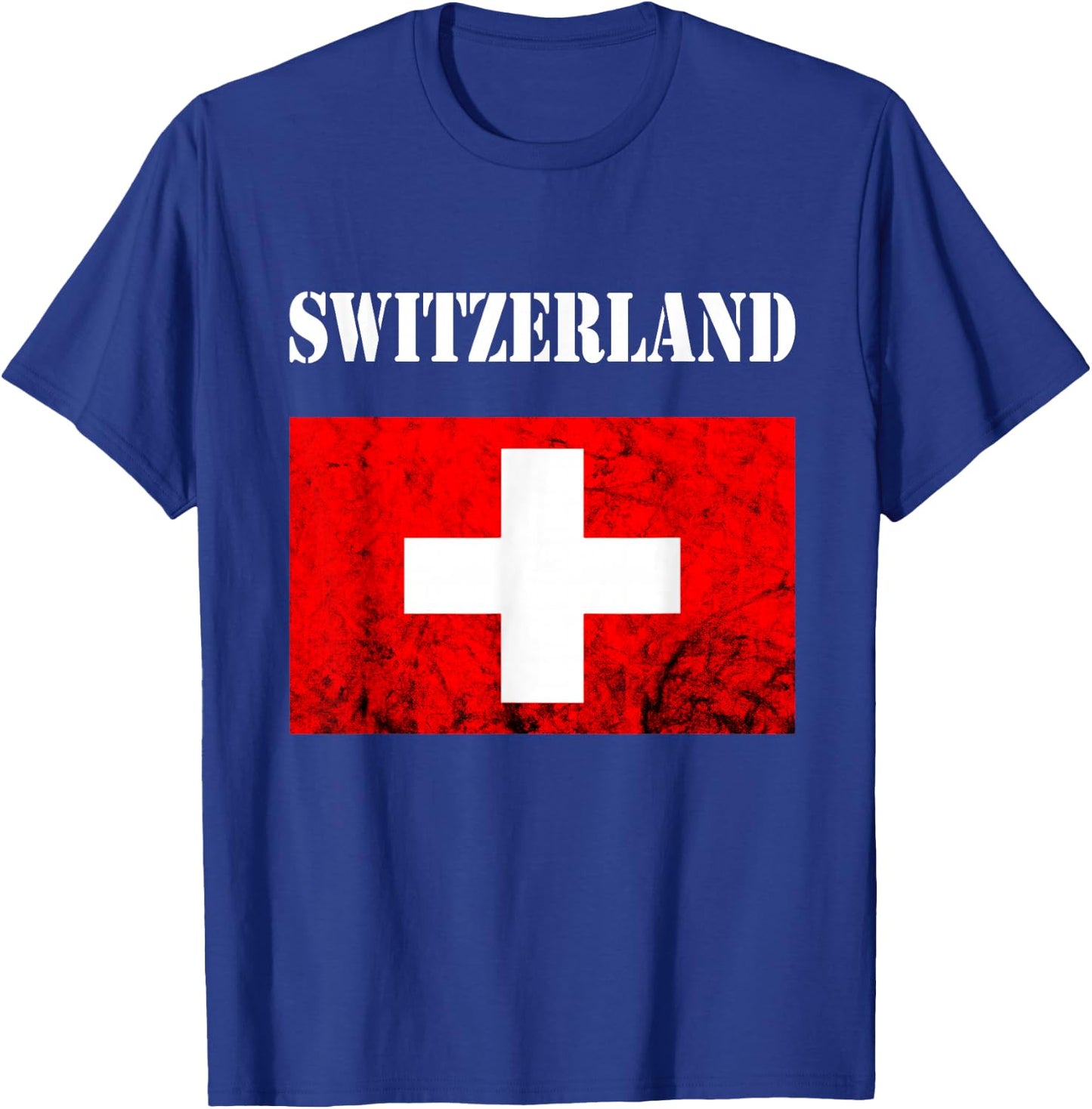 Vintage Swiss Flag Swiss Pride Switzerland Flag Schweiz T-Shirt - T-Shirt | Royal