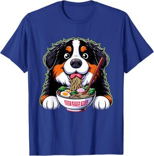 Kawaii Anime Bernese Mountain Dog Ramen T-Shirt - T-Shirt | Royal