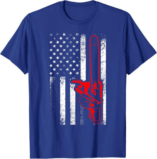 Funny Logger Arborist Gift Men Cool Lumberjack Woodworker T-Shirt - T-Shirt | Royal