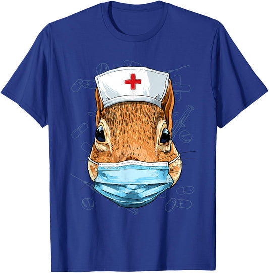 Hospital Squirrel ER Nurse RN LPN Nurse Life Squirrel Lover T-Shirt - T-Shirt | Royal