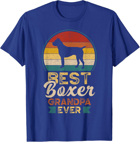 Best Boxer Grandpa Ever, Father's Day, Boxer Dog T-Shirt - T-Shirt | Royal