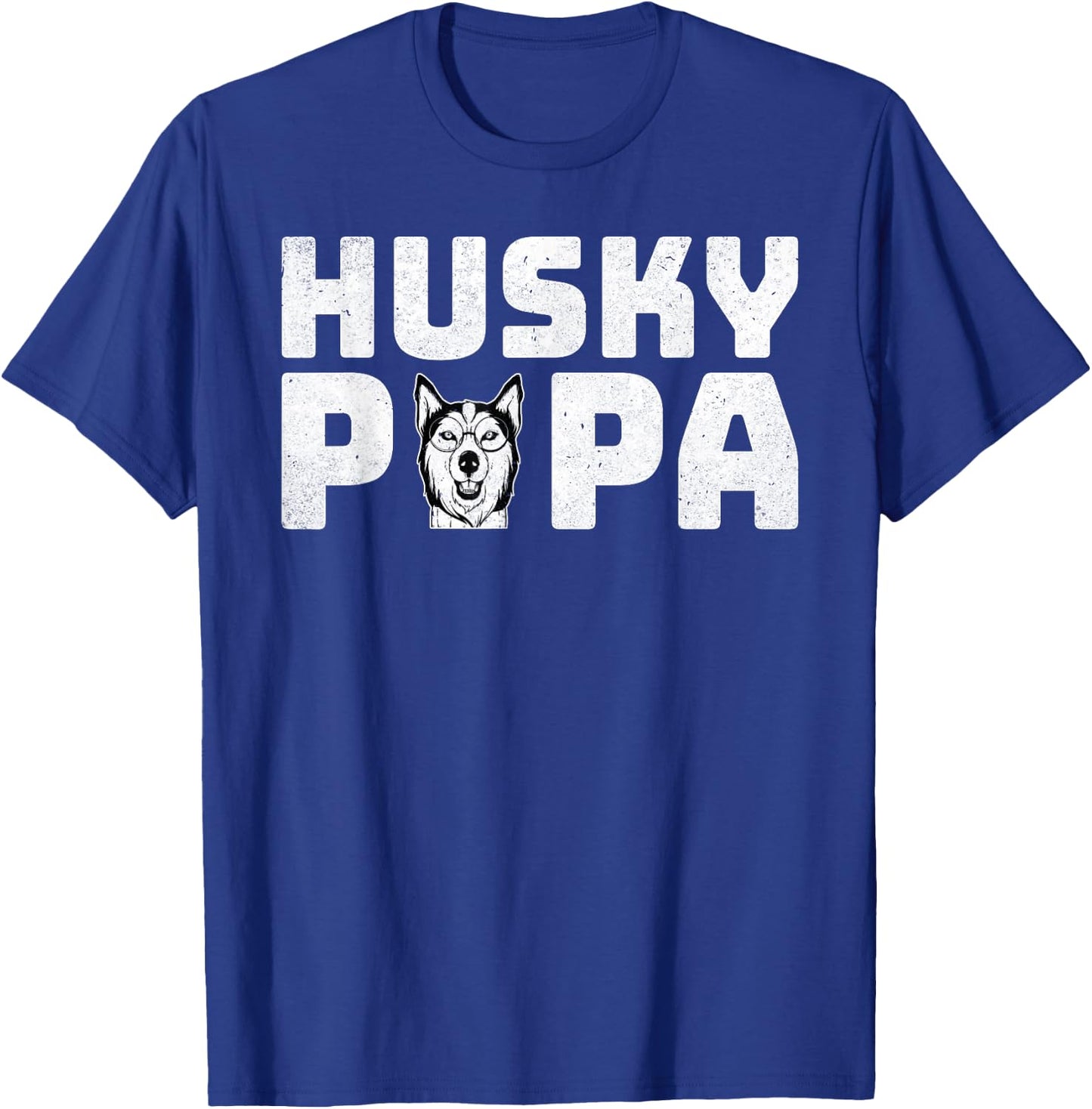 Husky Papa - Funny Siberian Husky Lover Dad Fathers Day T-Shirt - T-Shirt | Royal