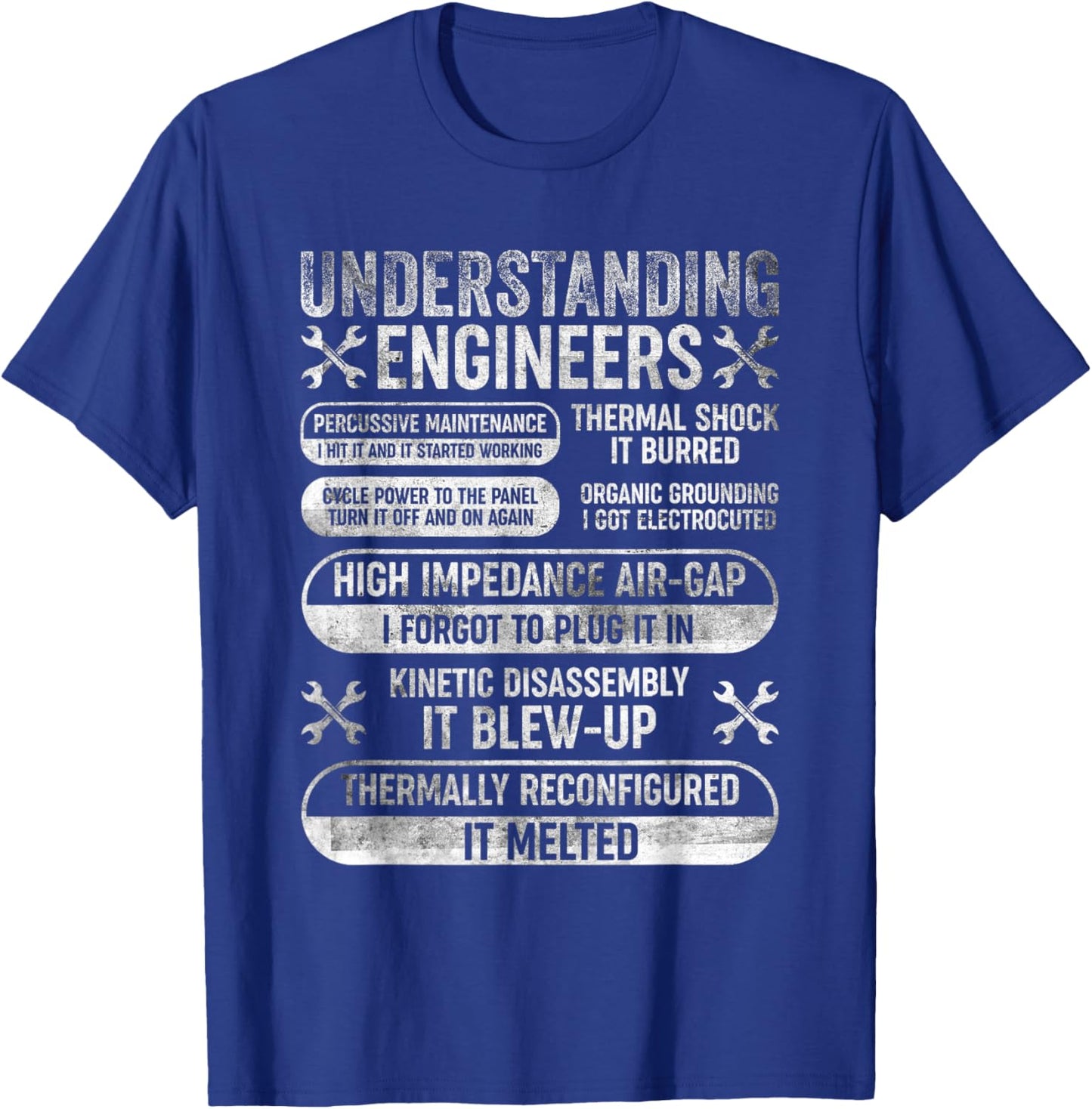 Understanding Engineers Funny Sarcastic Engineering Vintage T-Shirt - T-Shirt | Royal