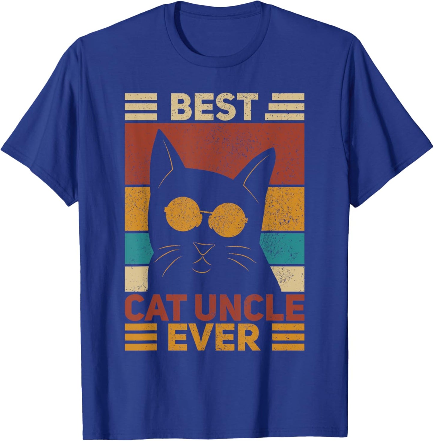 Best Cat Uncle Ever Men Cat Lover Black Cat Themed Funny Cat T-Shirt - T-Shirt | Royal
