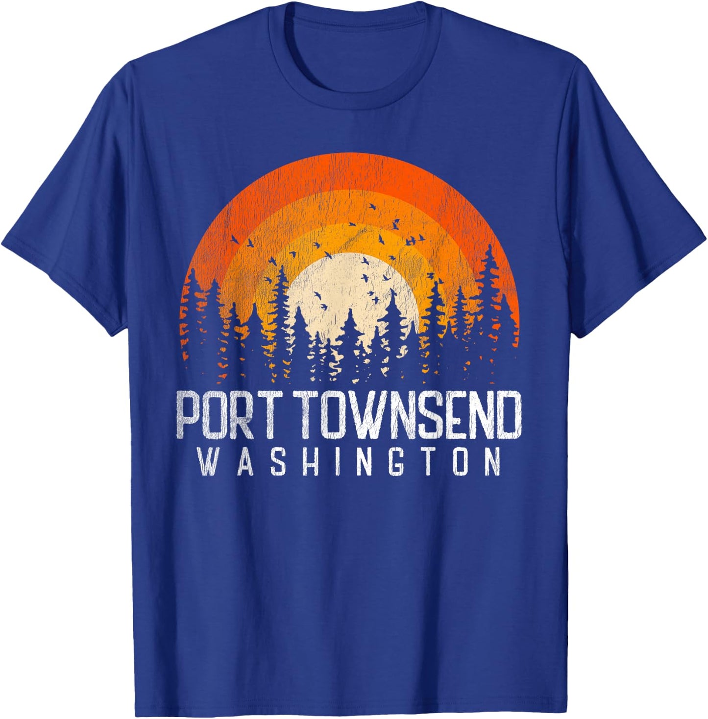 Port Townsend Washington WA Shirt Retro 70s 80s Vintage Gift T-Shirt - T-Shirt | Royal