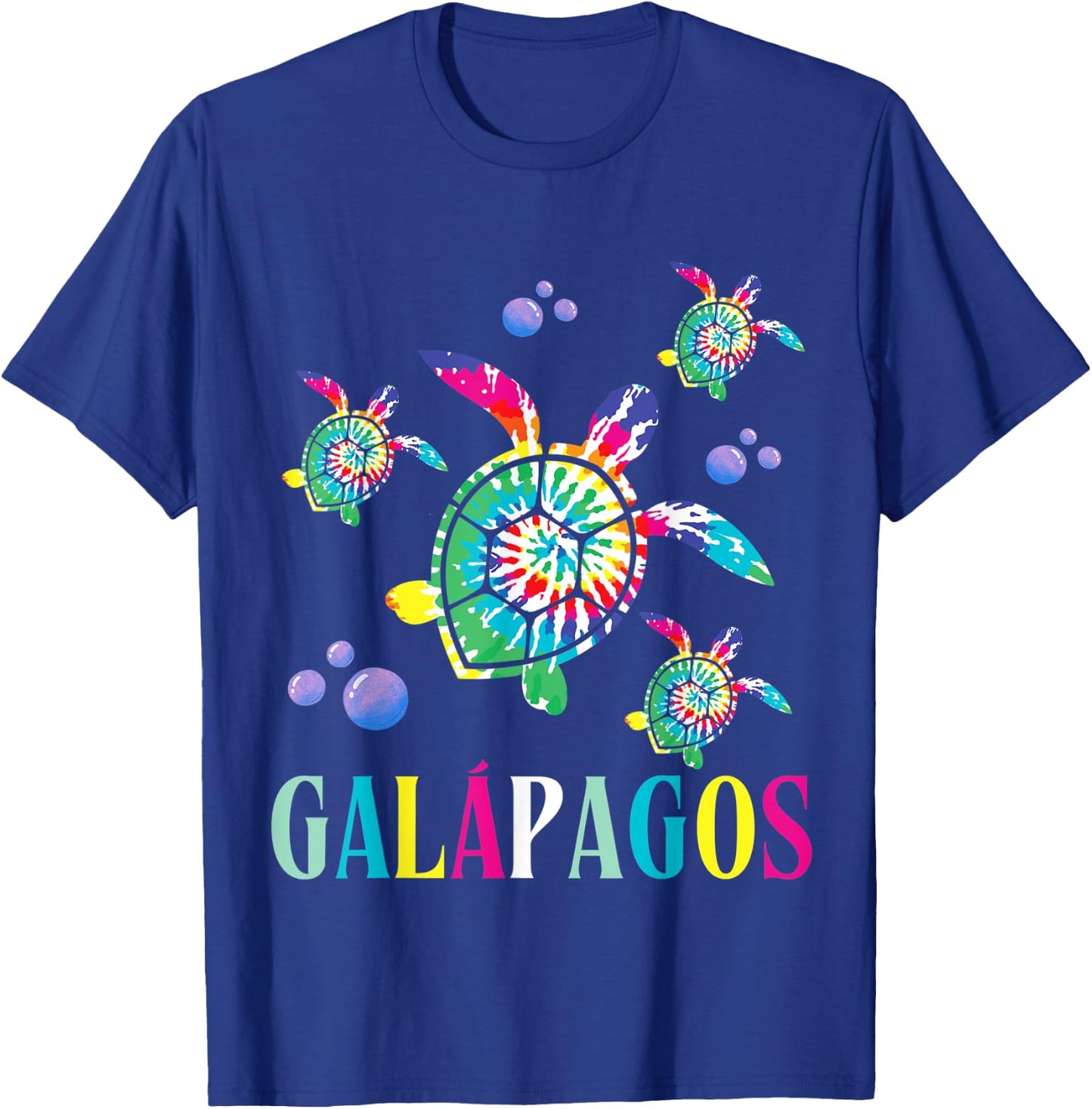 Galapagos Islands Tie Dye Sea Turtle Scuba Diving T-Shirt - T-Shirt | Royal