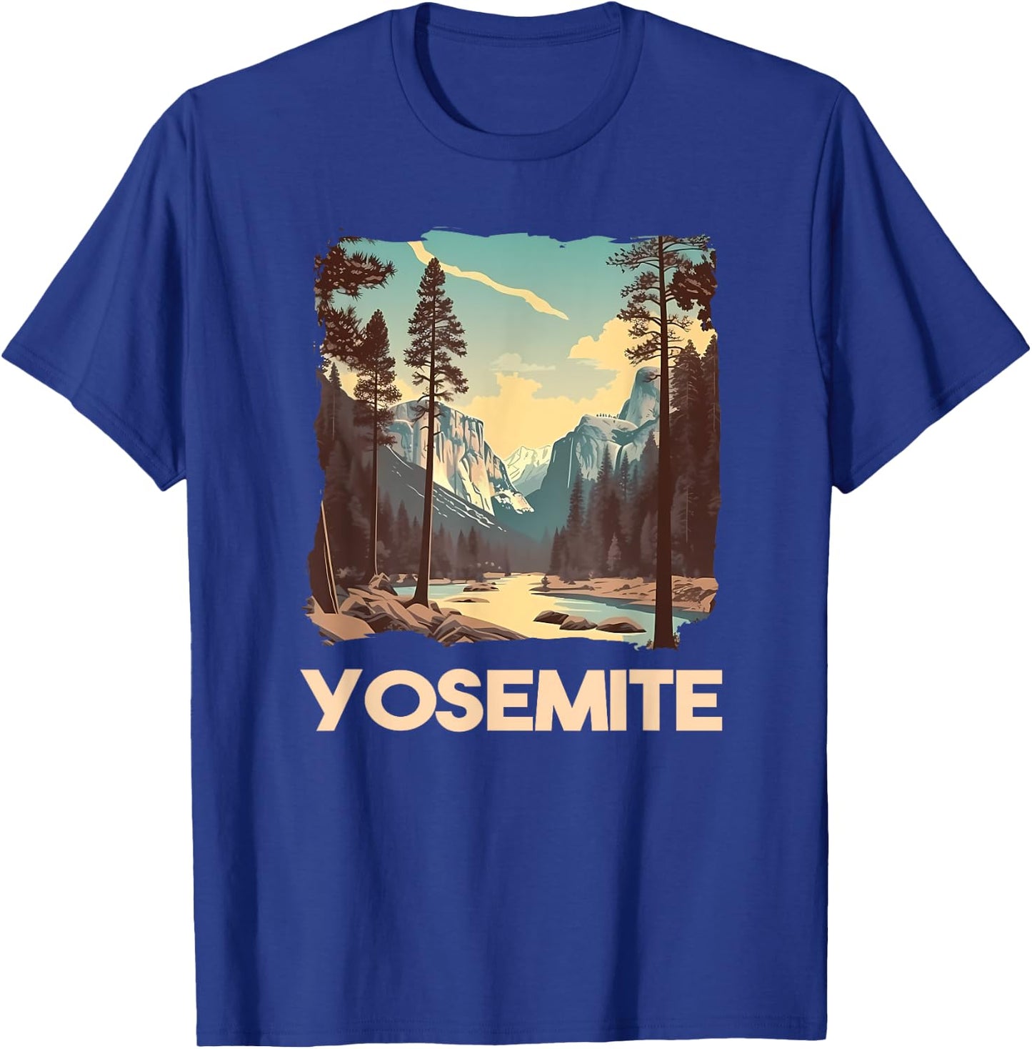 Vintage Yosemite National Park Nature Lover Adventure T-Shirt - T-Shirt | Royal