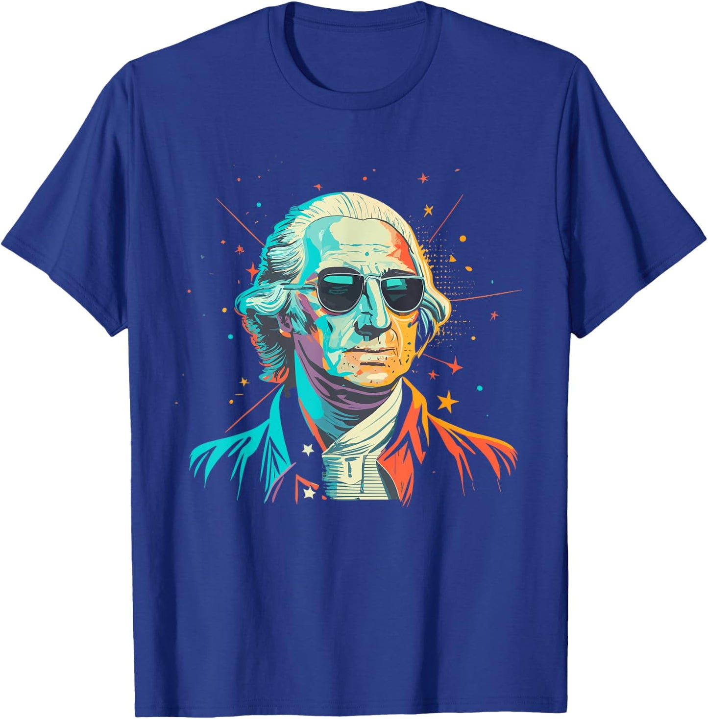 George Washington With Sunglasses | George Washington T-Shirt - T-Shirt | Royal