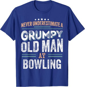 Grumpy Old Man at Bowling Funny Dad Gifts T-Shirt - T-Shirt | Royal