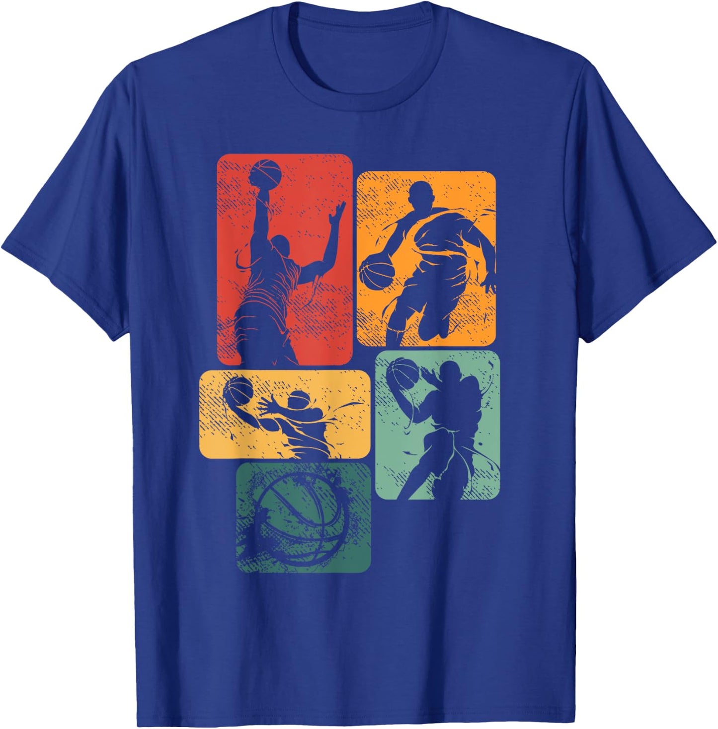 Retro Basketball Player Baller Sport Team Vintage Men Boys T-Shirt - T-Shirt | Royal