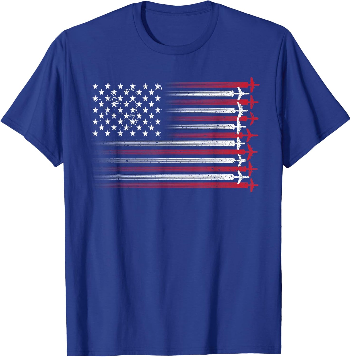 Cute Airplane Pilot Art Women Aviation 4th of July Small T-Shirt - T-Shirt | Royal