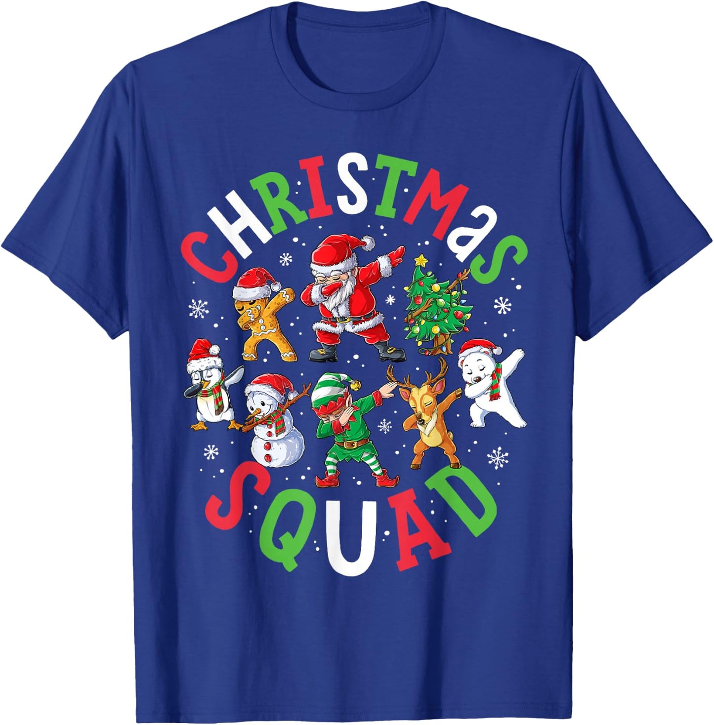 Christmas Squad Santa Dabbing Elf Family Matching Pajamas T-Shirt - T-Shirt | Royal