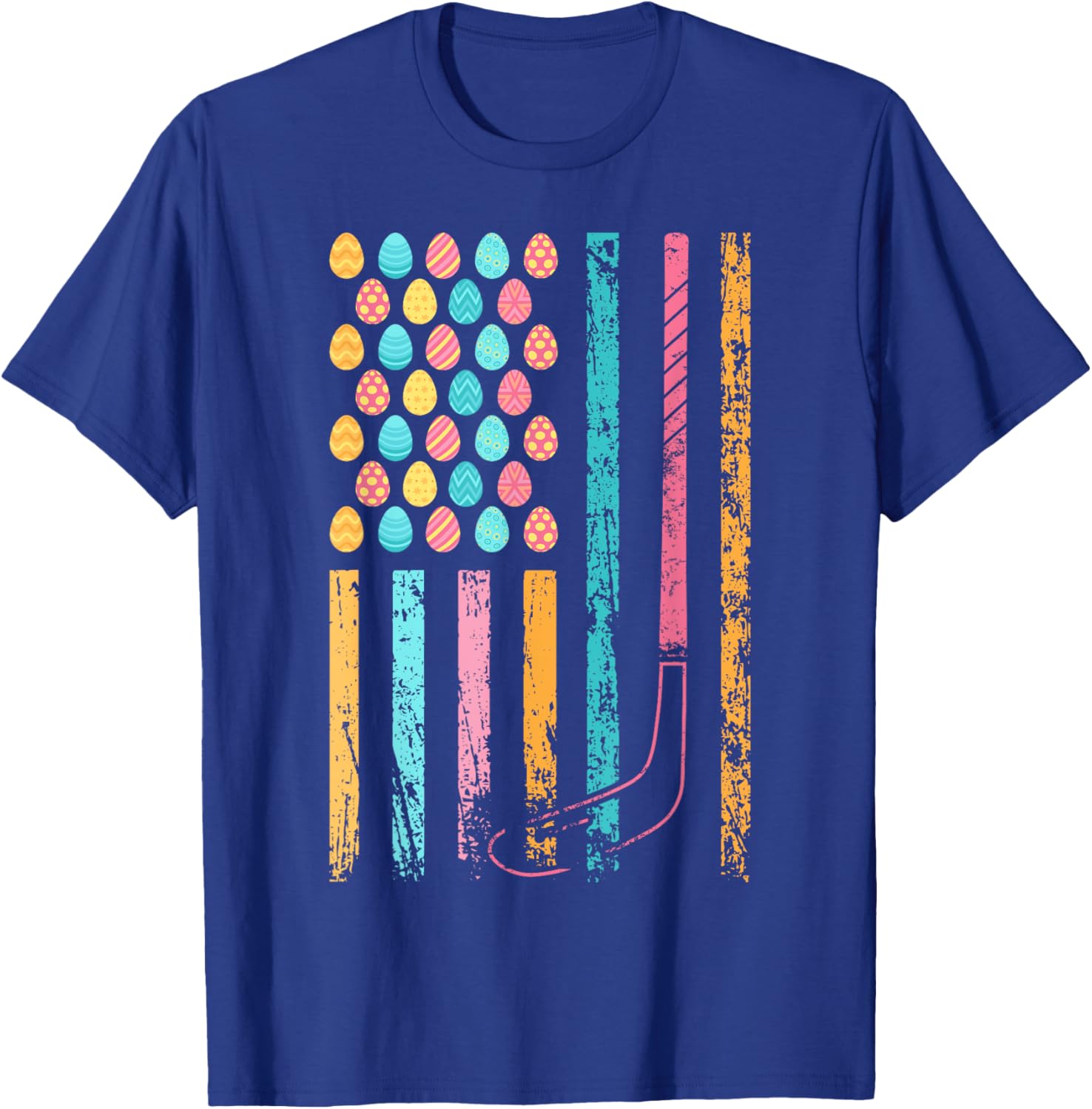 American Sports Flag Easter Egg Decor Ice Hockey T-Shirt - T-Shirt | Royal
