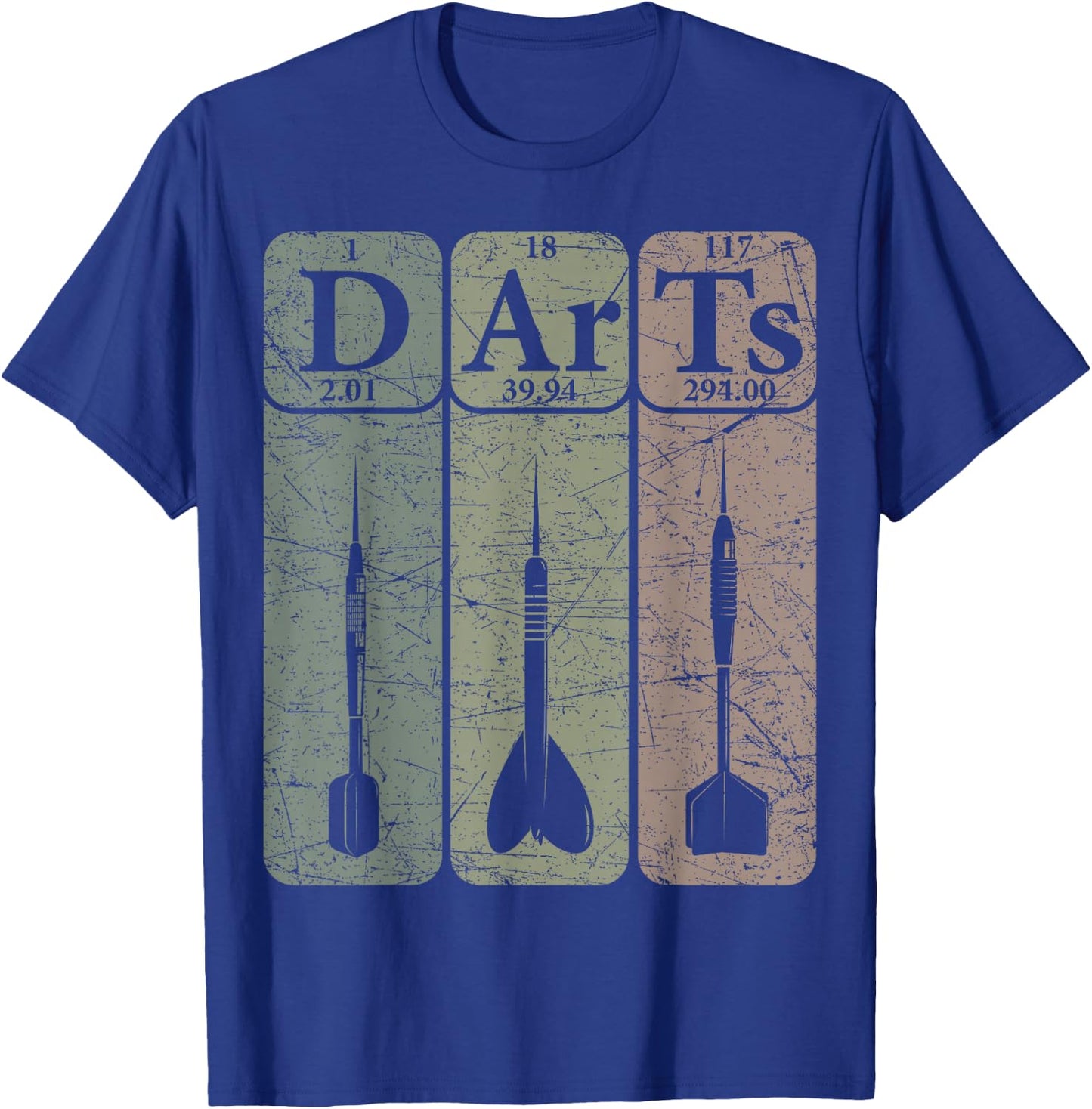 Darts Periodic Table Elements Darts Player Retro Dart T-Shirt - T-Shirt | Royal