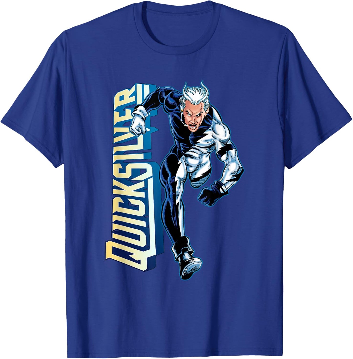Marvel Comics Retro Classic Quicksilver Running Portrait T-Shirt - T-Shirt | Royal