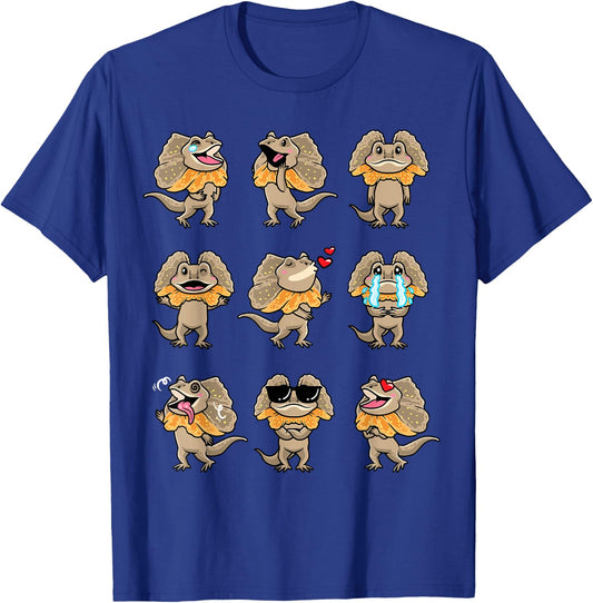 Frilled Dragon Frill-Necked Lizard Cute Design Reptile T-Shirt - T-Shirt | Royal