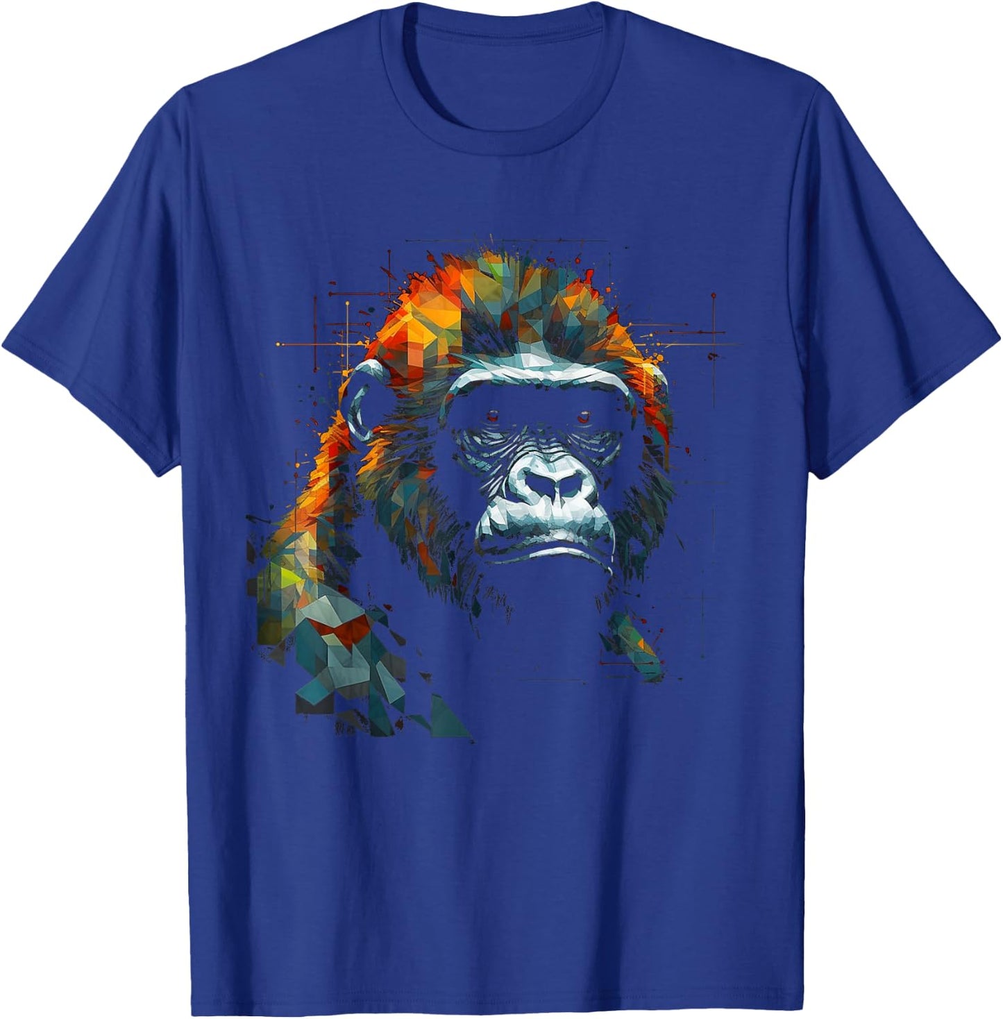 Gorilla Artwork Colourful Animal Monkey Zoo Gorilla T-Shirt - T-Shirt | Royal