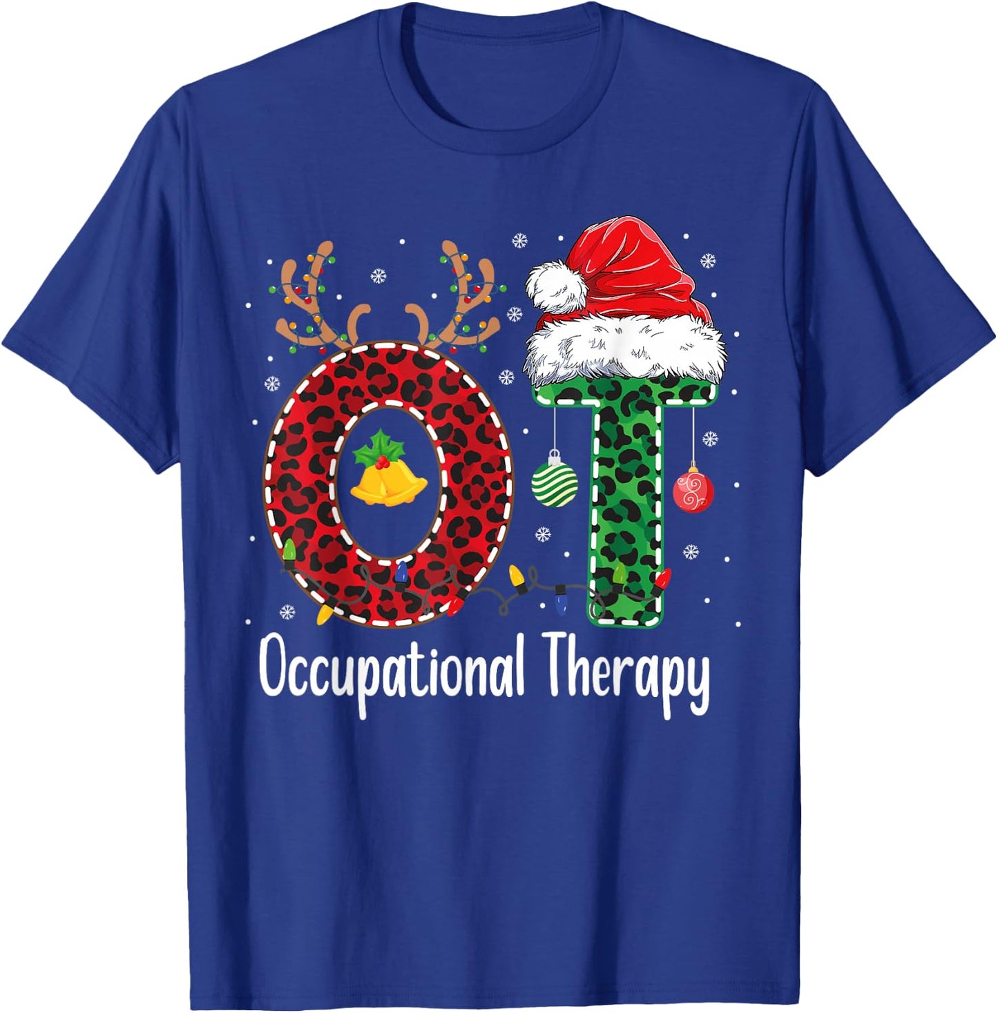 Occupational Therapy Christmas santa hat OT Therapist T-Shirt - T-Shirt | Royal