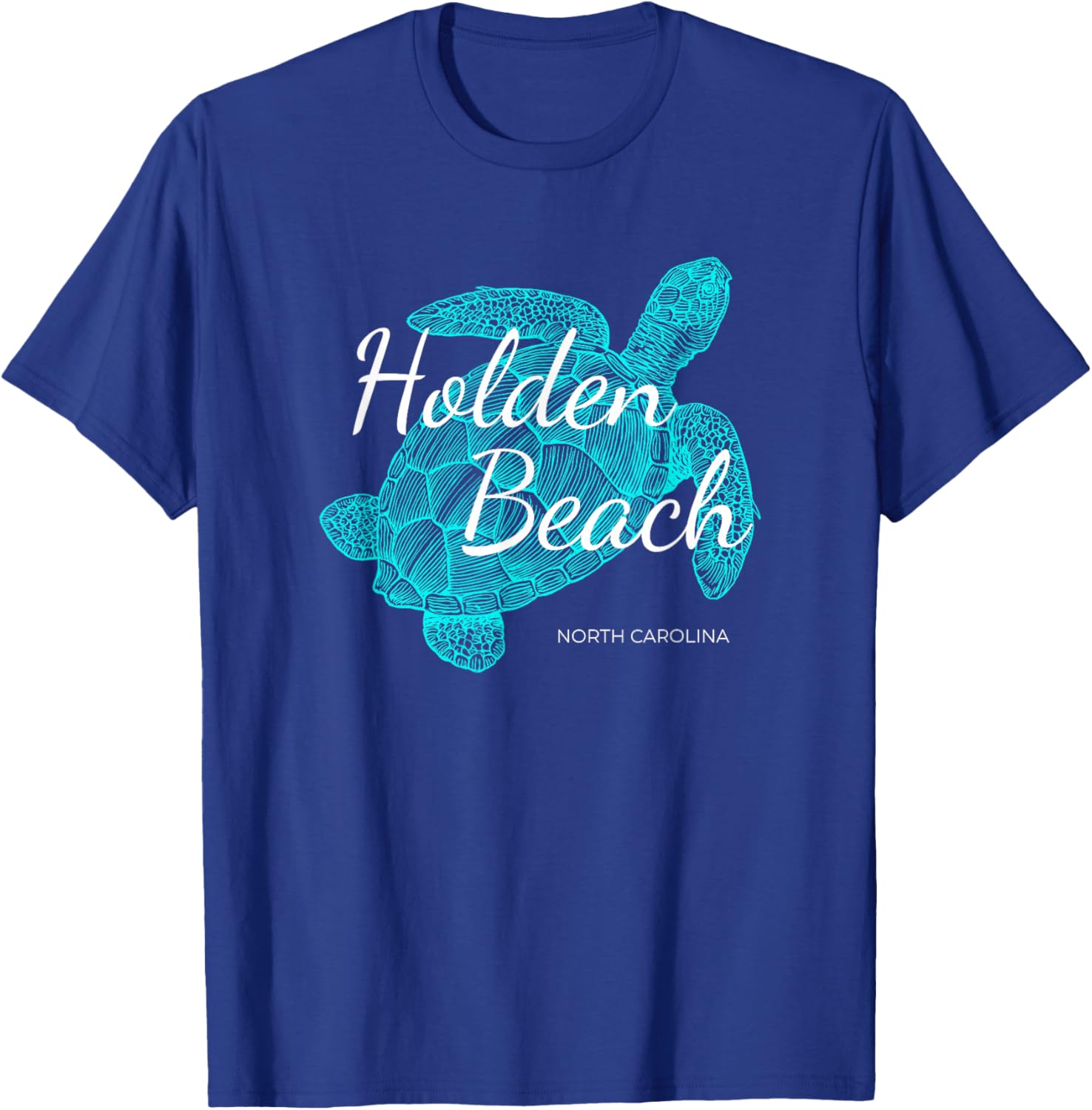 Holden Beach North Carolina Vacation With A Turtle Graphic T-Shirt - T-Shirt | Royal