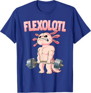 Flexolotl Axolotl Gym Bodybuilding T-Shirt - T-Shirt | Royal