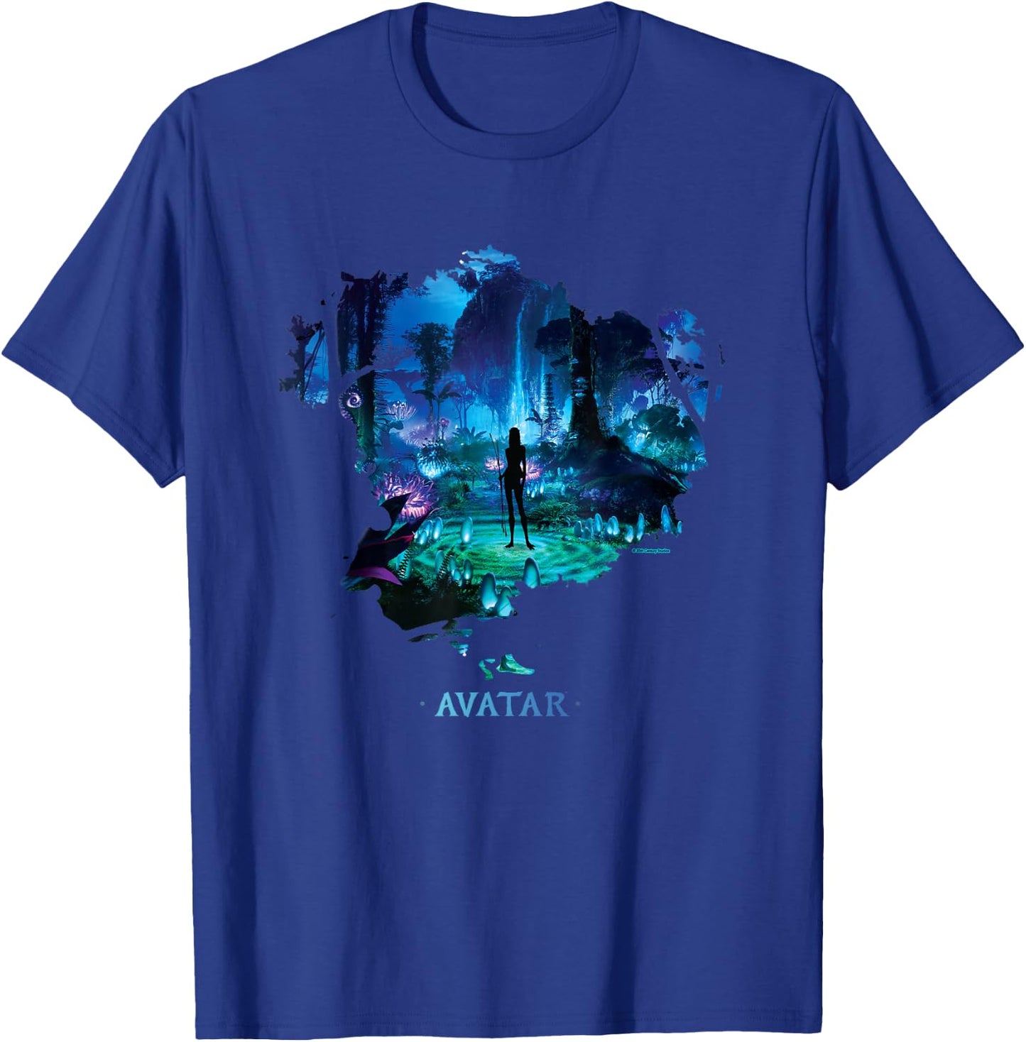 Avatar Na'vi in Pandora Jungle at Night with Logo T-Shirt - T-Shirt | Royal