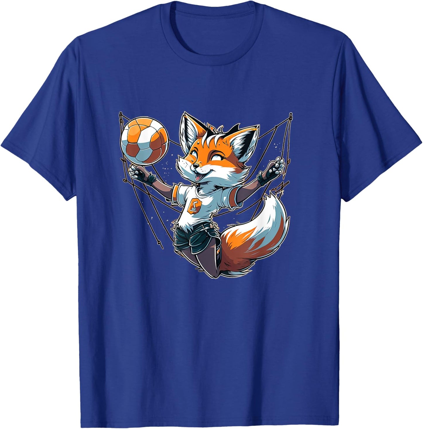 Volleyball Fox - Fox and Volleyball T-Shirt - T-Shirt | Royal