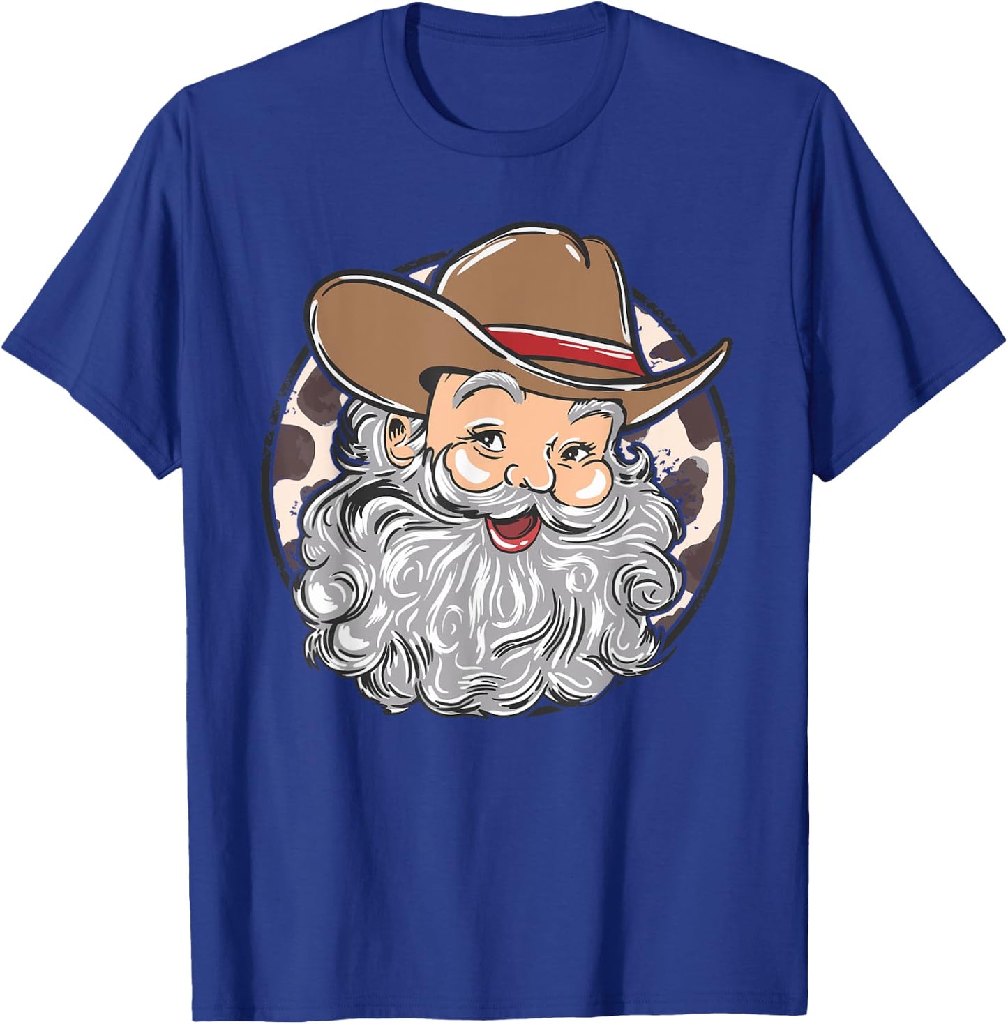 Western Cowboy Santa Christmas Cowboy Groovy Retro Xmas T-Shirt - T-Shirt | Royal