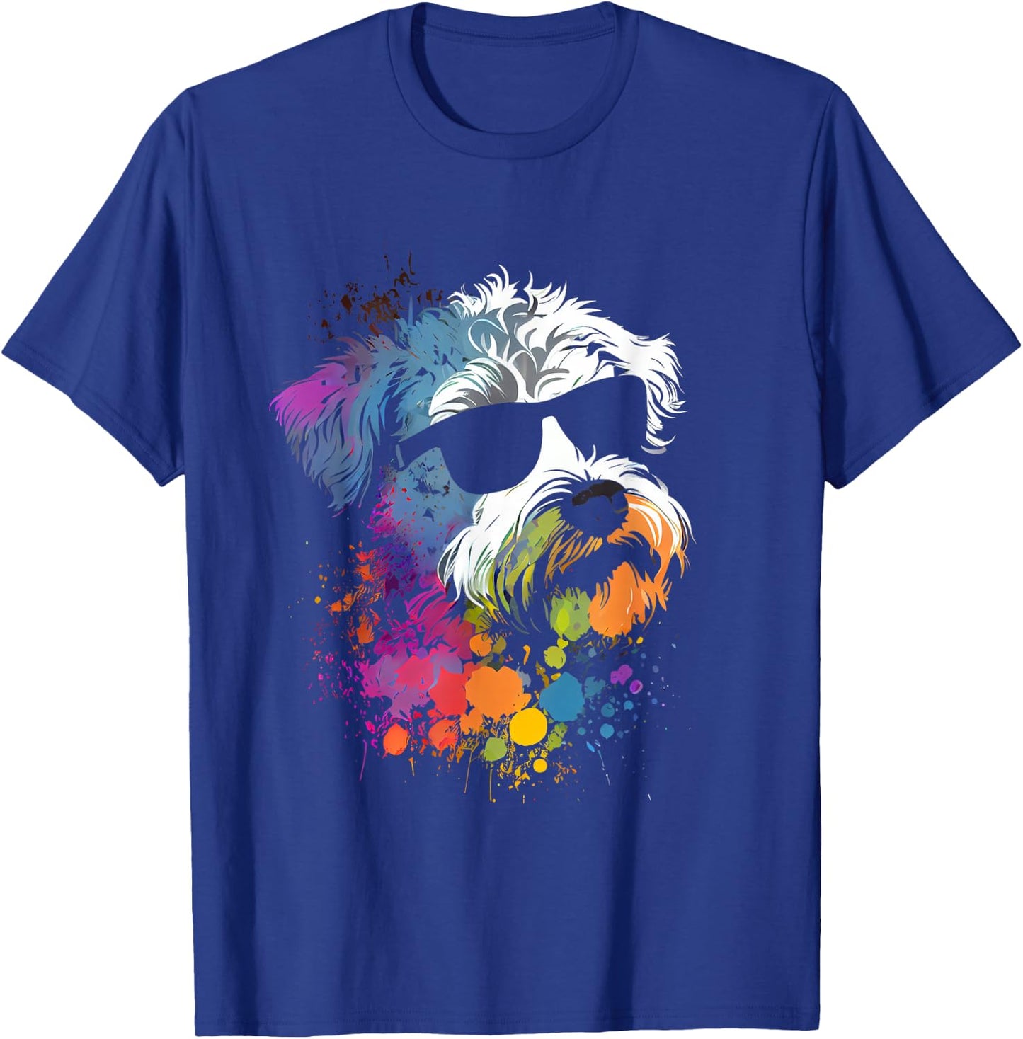 Schnoodle walking dog fans schnauzer dog T-Shirt - T-Shirt | Royal