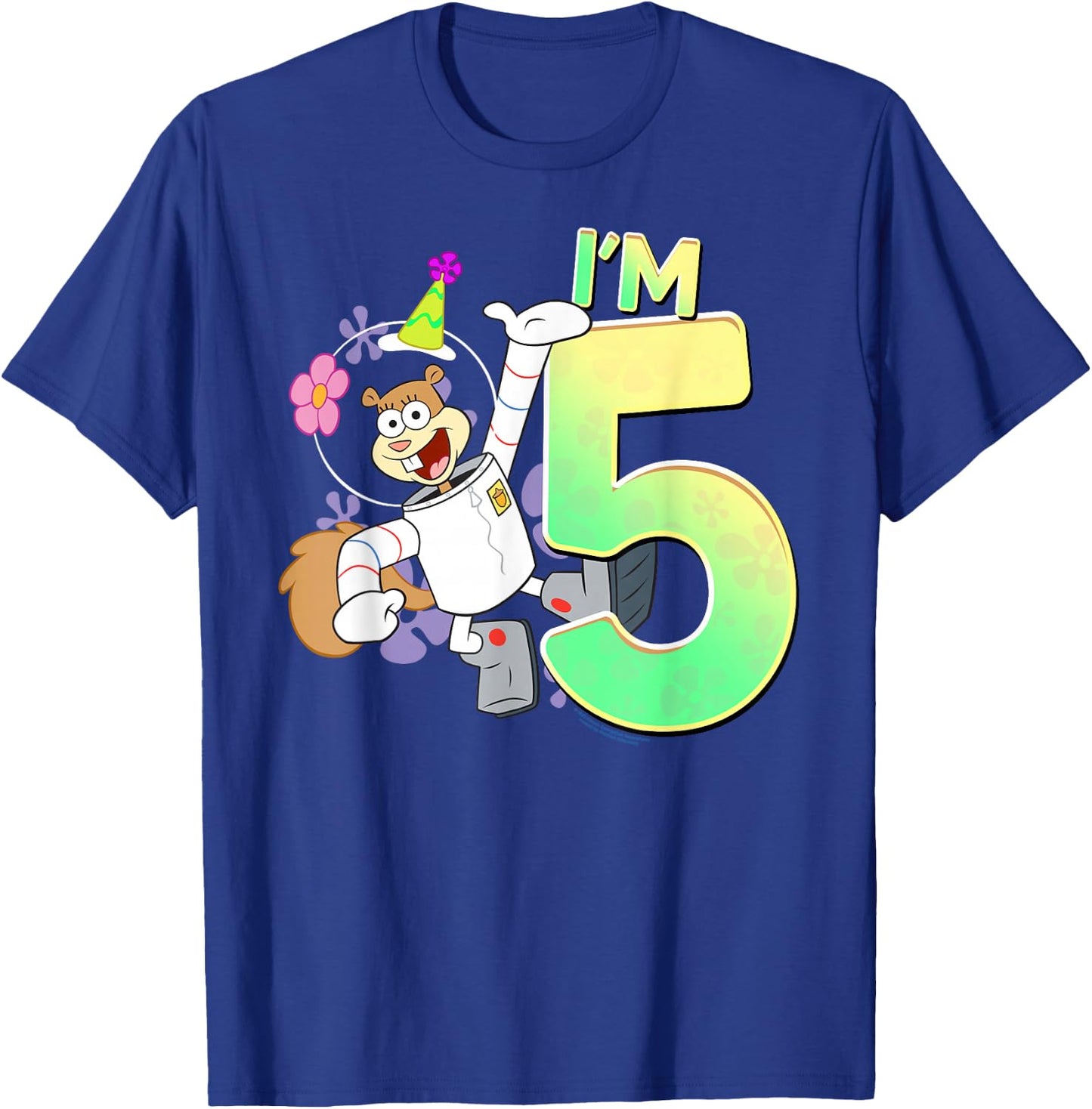SpongeBob SquarePants Sandy I'm 5 Birthday T-Shirt - T-Shirt | Royal