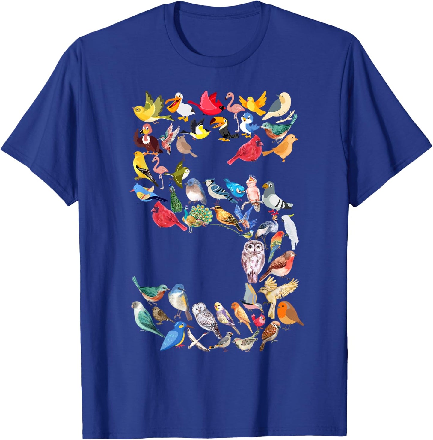 Kids 5th Birthday Birds Themed 5 Year Old Boys Bird Lover T-Shirt - T-Shirt | Royal