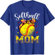 Softball Mom Headband Leopard Softball Ball Mothers Day Mama T-Shirt - T-Shirt | Royal
