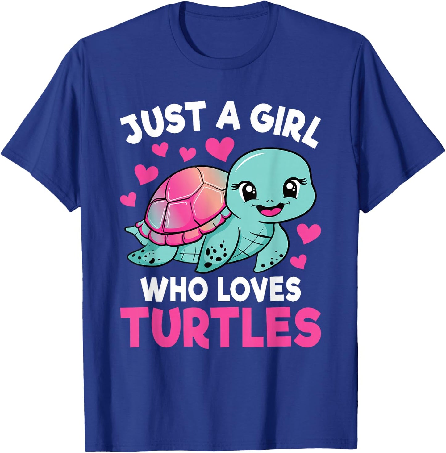 Just A Girl Who Loves Turtles Ocean Animal Sea Turtle Kids T-Shirt - T-Shirt | Royal