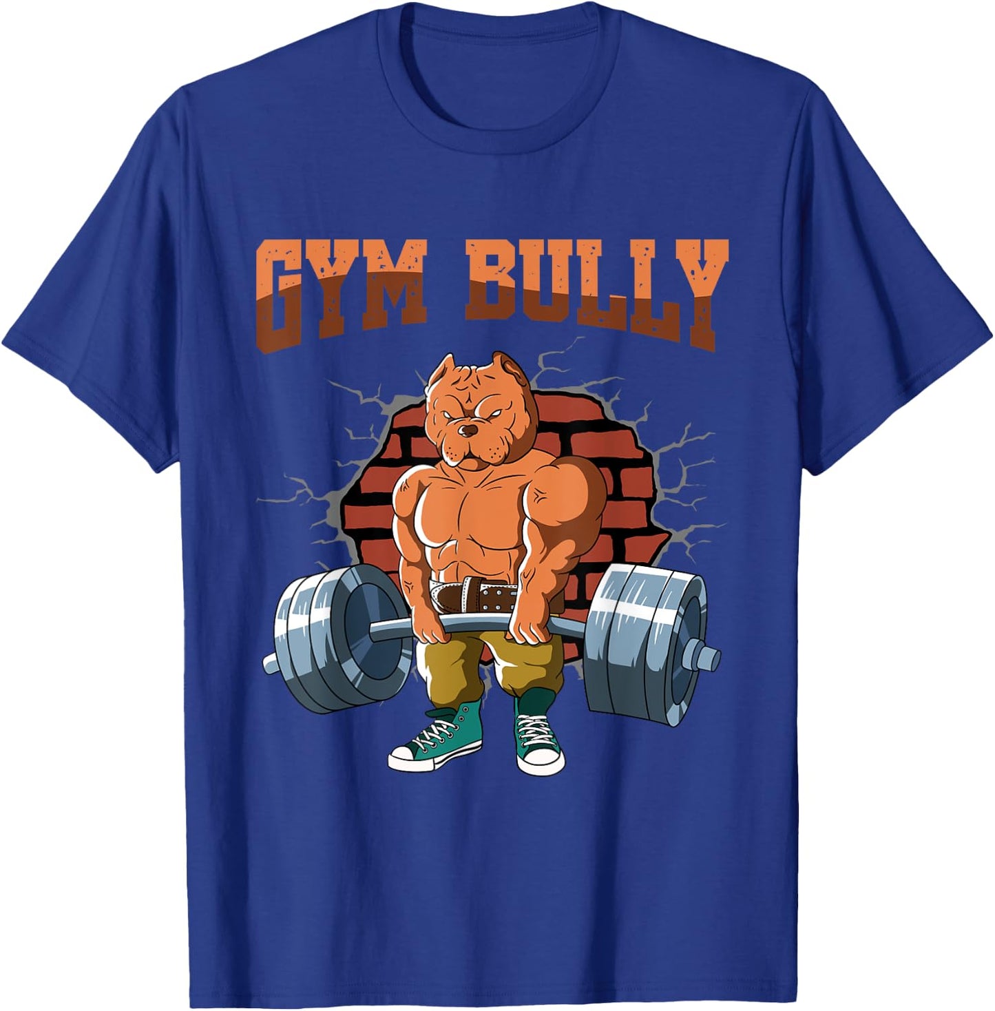 Fitness Dog GYM BULLY Deadlift Workout Training T-Shirt - T-Shirt | Royal