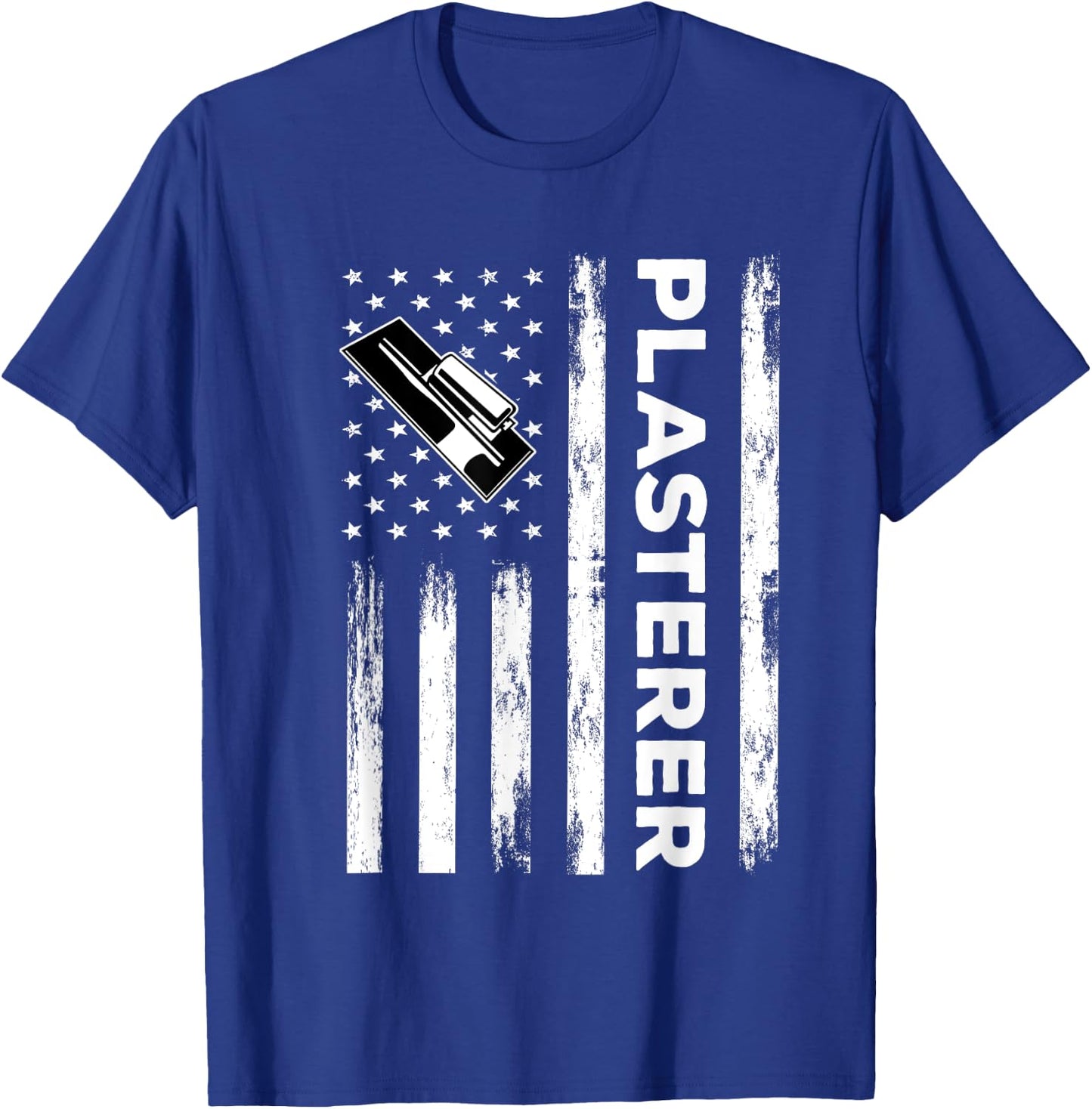 USA Flag Plasterer Outfit Bricklayer America Mason T-Shirt - T-Shirt | Royal