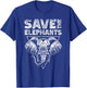 Save The Elephants Endangered Elephant Rescue T-Shirt - T-Shirt | Royal