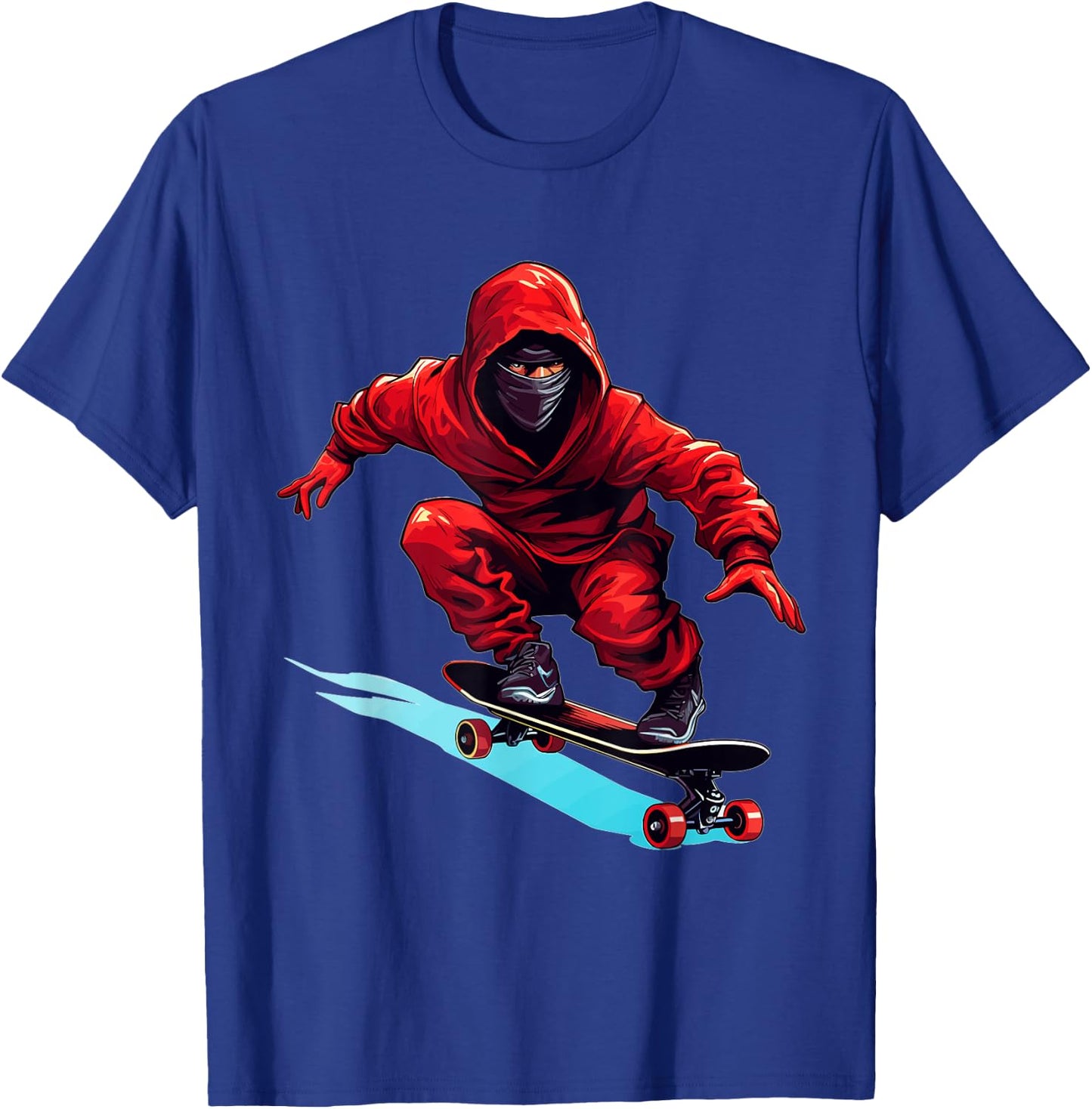 Ninja Skater - Skateboard Skateboarder Skateboarding T-Shirt - T-Shirt | Royal