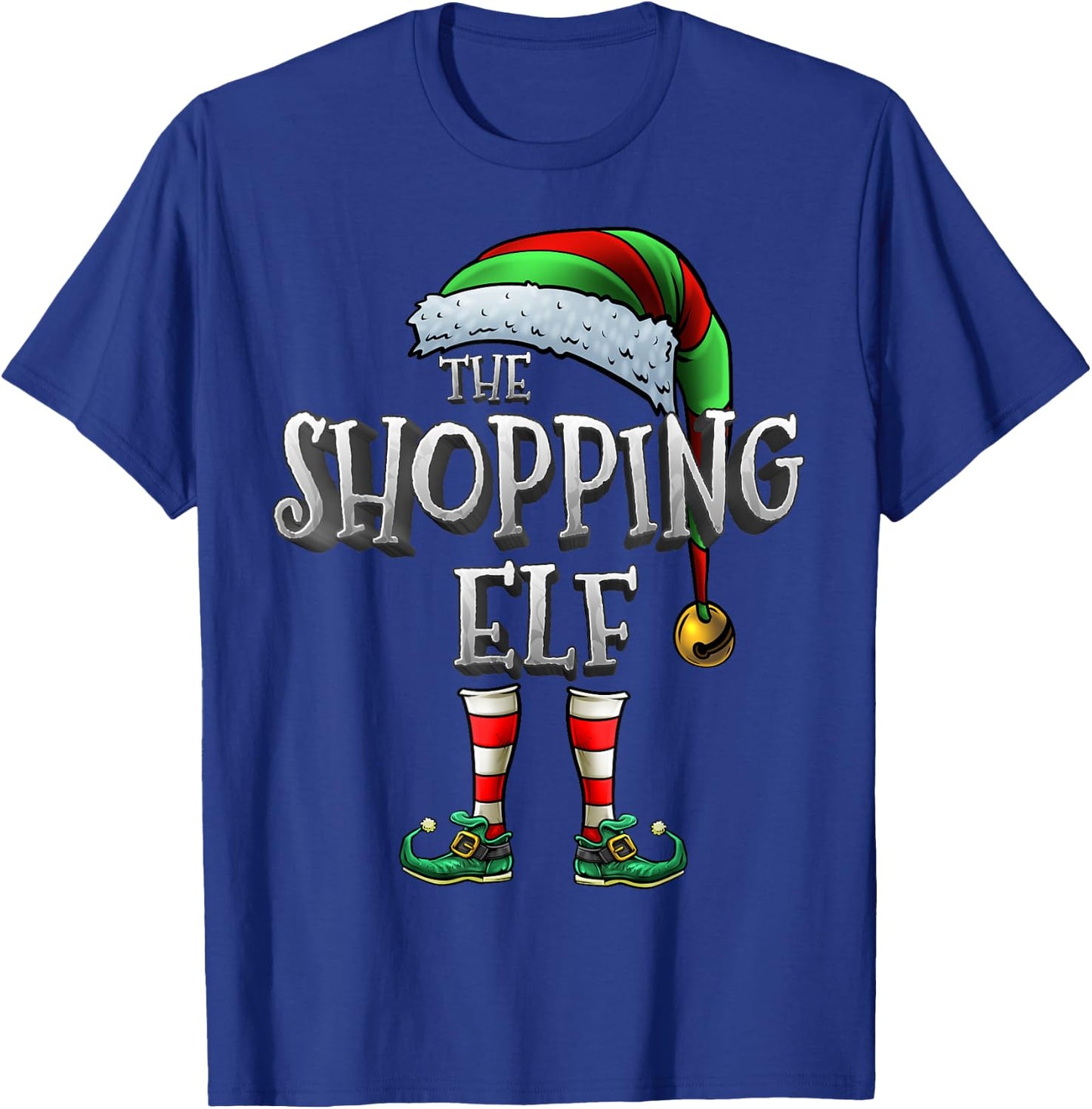The Shopping Elf Shirt Matching Family Funny Christmas Elf T-Shirt - T-Shirt | Royal