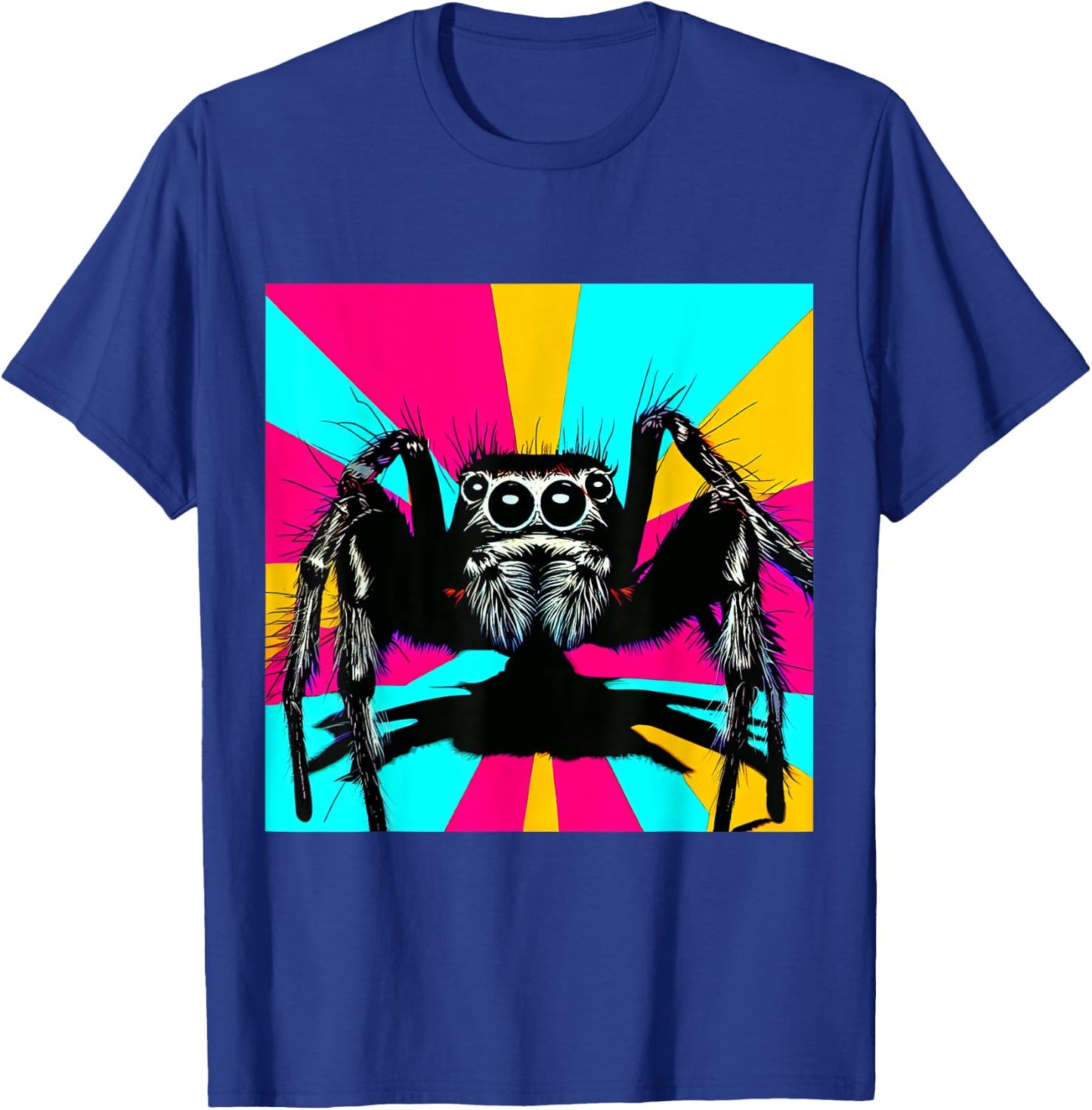 Jumping spider, Jumpingspiders, Andy Warhole style, colored T-Shirt - T-Shirt | Royal