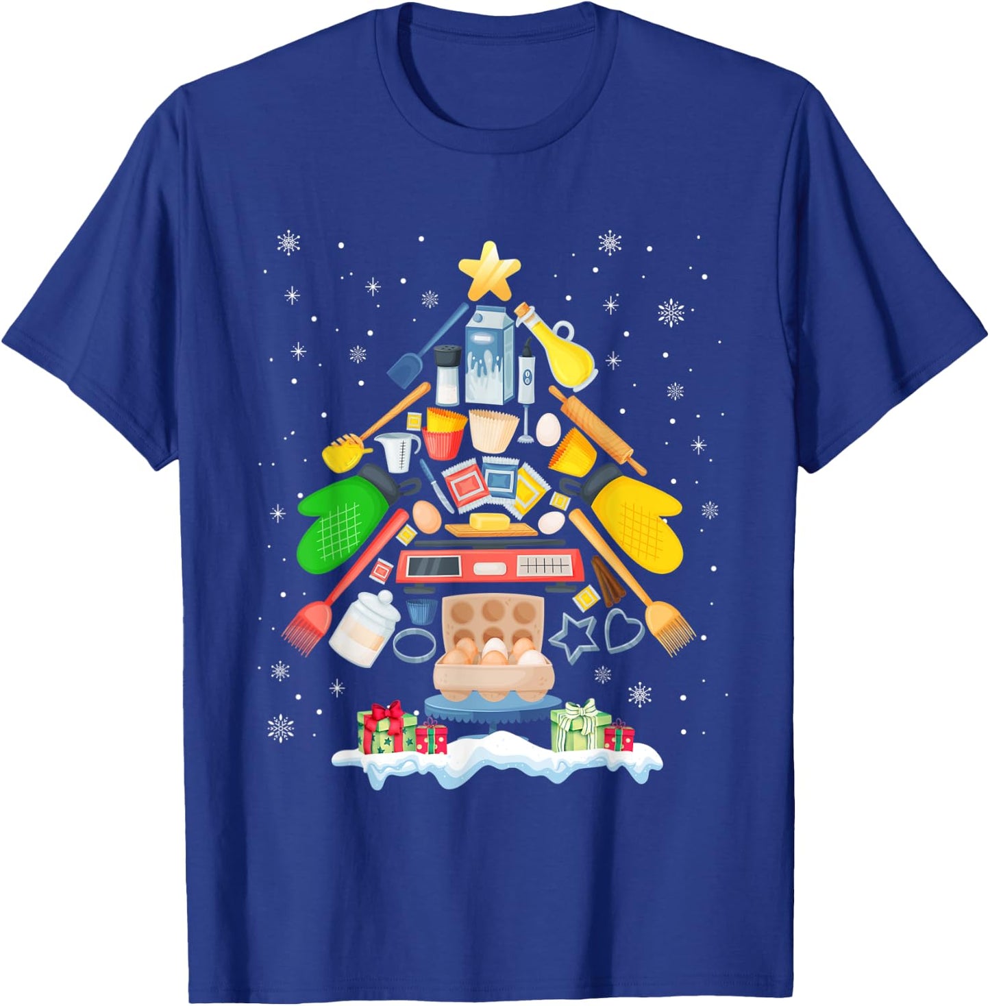 Baking Christmas Tree Pajama Merry Christmas Baker Xmas T-Shirt - T-Shirt | Royal
