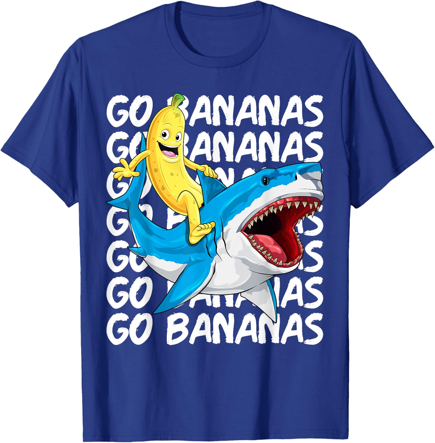 Banana Shirt Banana Shark Fruitful Sea Predator Funny T-Shirt - T-Shirt | Royal