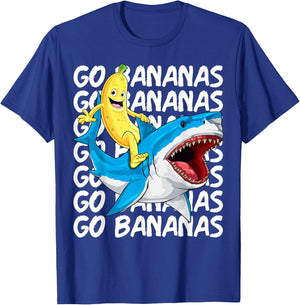 Banana Shirt Banana Shark Fruitful Sea Predator Funny T-Shirt - T-Shirt | Royal